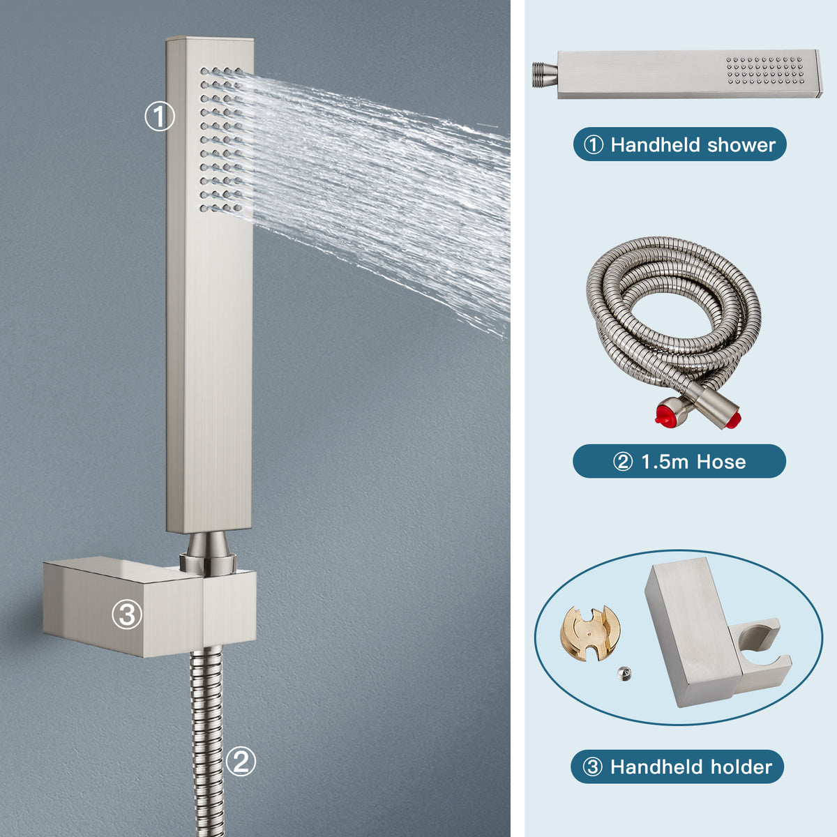 Midanya Rain Shower System Wall Mount Shower Faucet Set 12 Inch Square ...