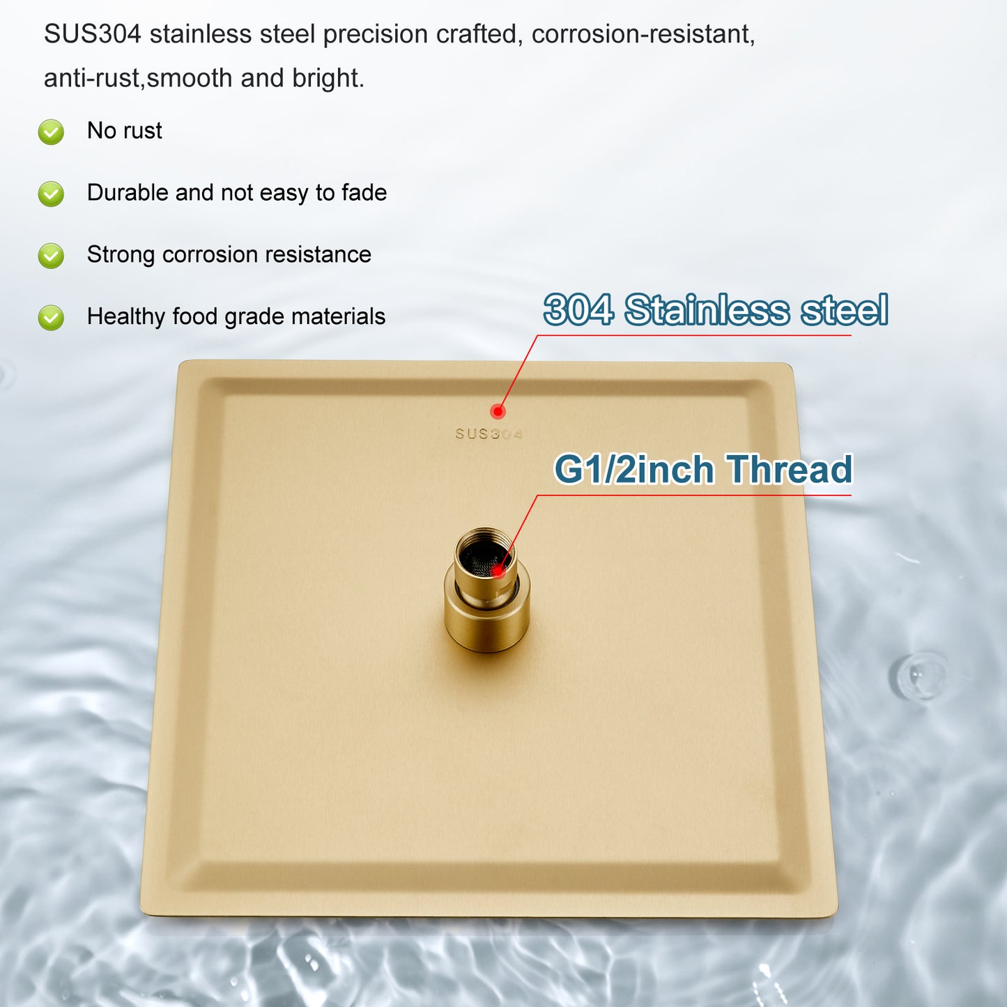 Midanya Rain Shower System 10 Inch Square Rainfall Shower Head Wall Mount Shower Faucet Set with Hand Sprayer Rough-in Valve Trim Kit Bathroom Mixer Shower Combo Set