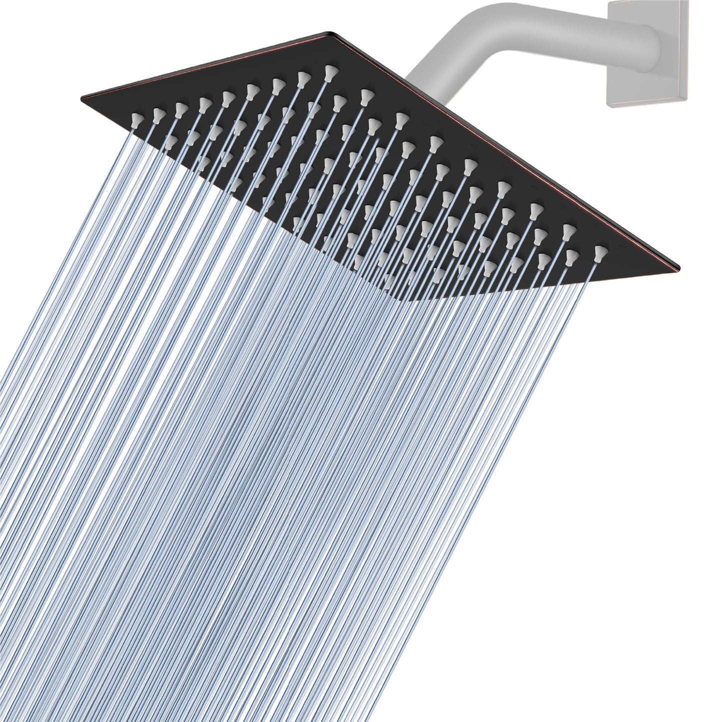 
                  
                    Midanya 6 inch Rainfall Shower Head Square Stainless Steel Rain Showerhead High Pressure Waterfall Crackproof Coverage with Silicone Nozzle 1/16" Ultra Thin Design Swivel Connector
                  
                