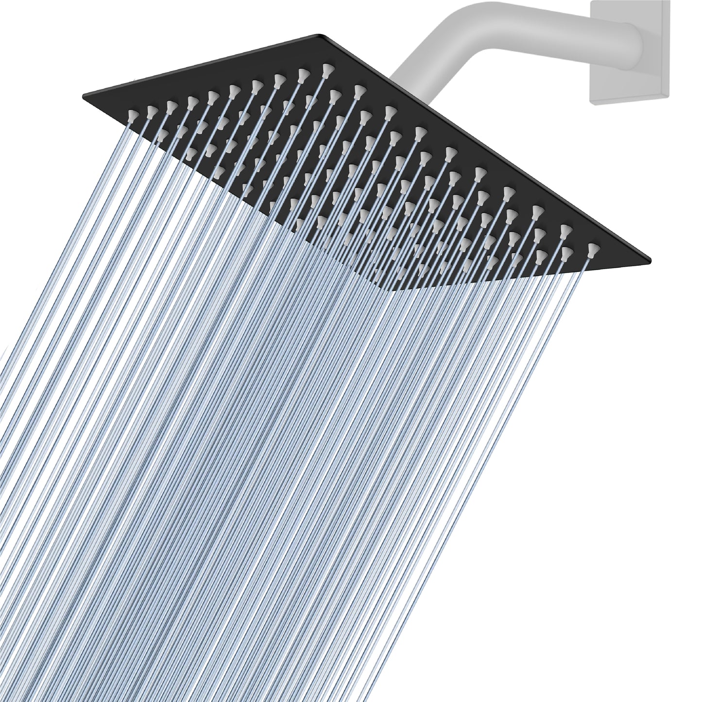 
                  
                    Midanya 6 inch Rainfall Shower Head Square Stainless Steel Rain Showerhead High Pressure Waterfall Crackproof Coverage with Silicone Nozzle 1/16" Ultra Thin Design Swivel Connector
                  
                