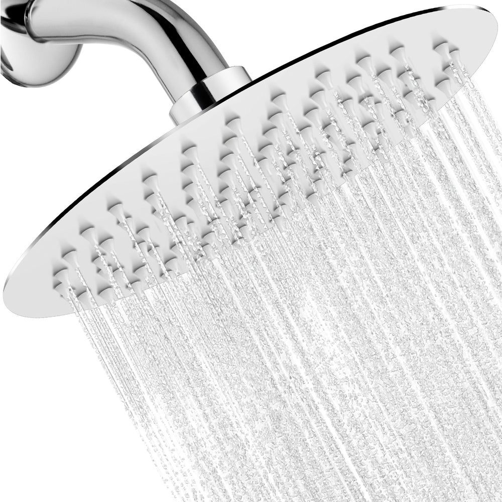 Midanya Round Rainfall Shower Head,6 Inch Stainless Steel High Pressure High Flow Stainless Steel Rainfall Shower Head,Ultra Thin Design High Pressure