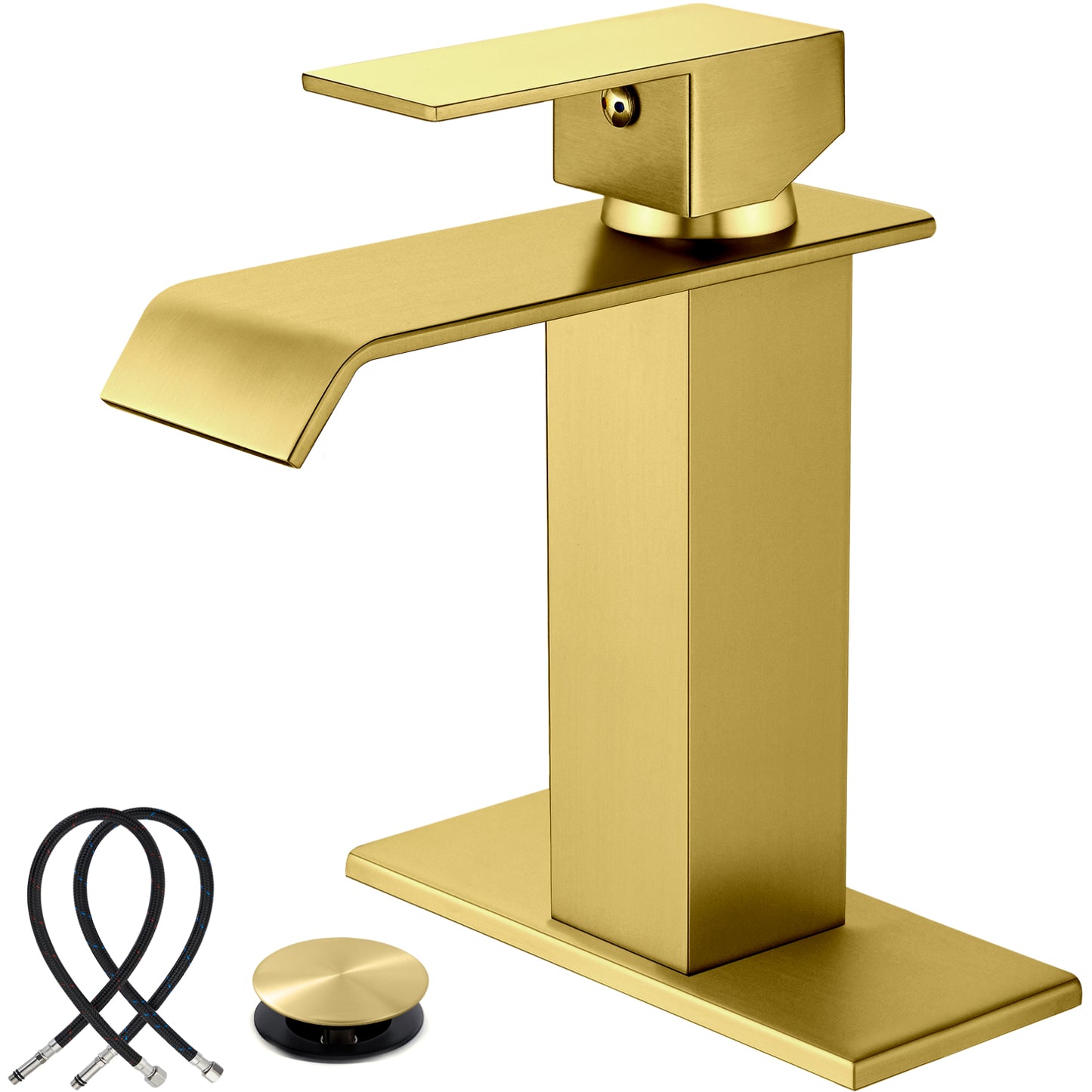 
                  
                    Midanya Waterfall Bathroom Sink Faucet Single Hole 1 Handle Deck Mount 1or 3 Hole Commercial Mixer Tap Lavatory Vanity Faucet with Deck Plate and Pop Up Drain
                  
                