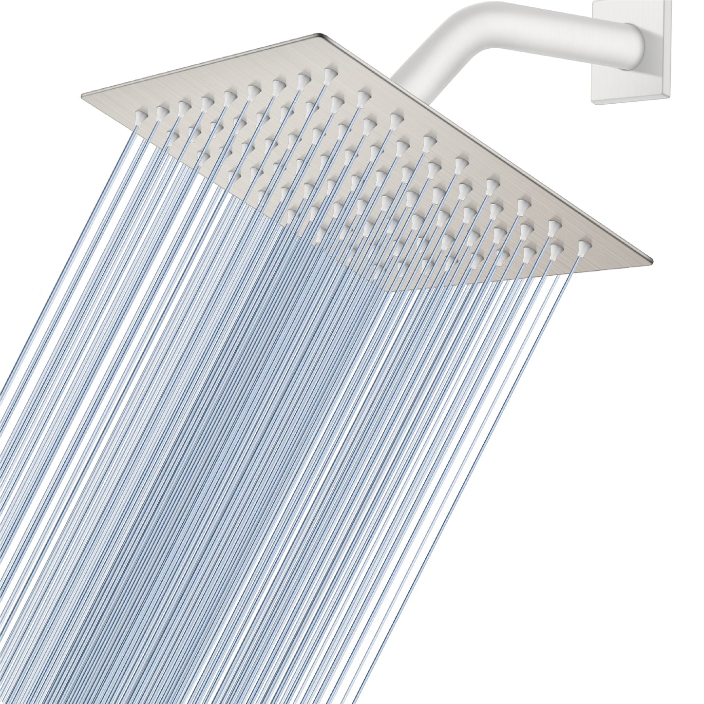 
                  
                    Midanya 6 inch Rainfall Shower Head Square Stainless Steel Rain Showerhead High Pressure Waterfall Crackproof Coverage with Silicone Nozzle 1/16" Ultra Thin Design Swivel Connector
                  
                