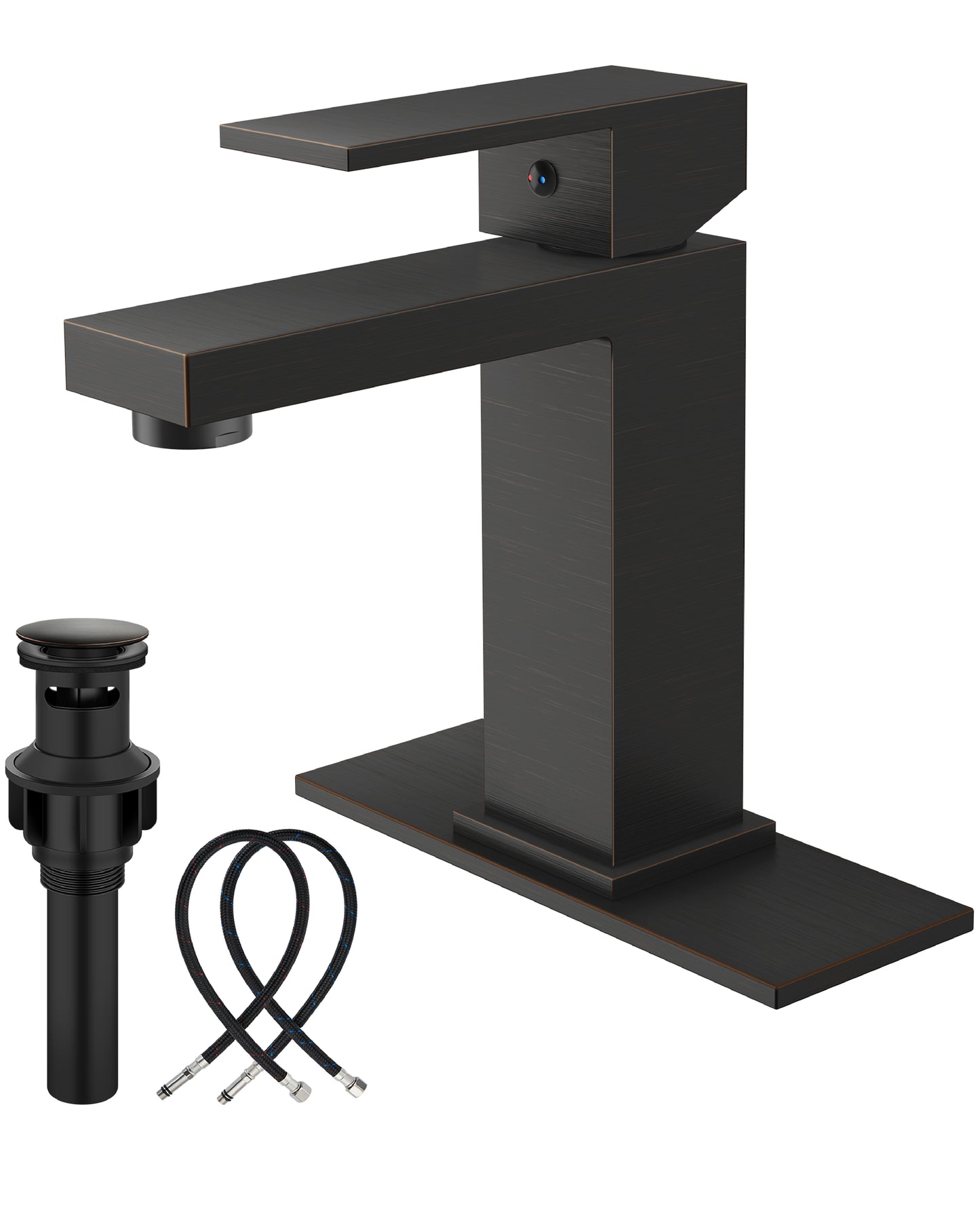 
                  
                    Midanya Bathroom Sink Faucet 1 Hole Single Handle Deck Mount Lavatory Mixer Tap with Cover Plate and Pop-up Drain One Lever Stainless Steel SUS304 Commercial
                  
                