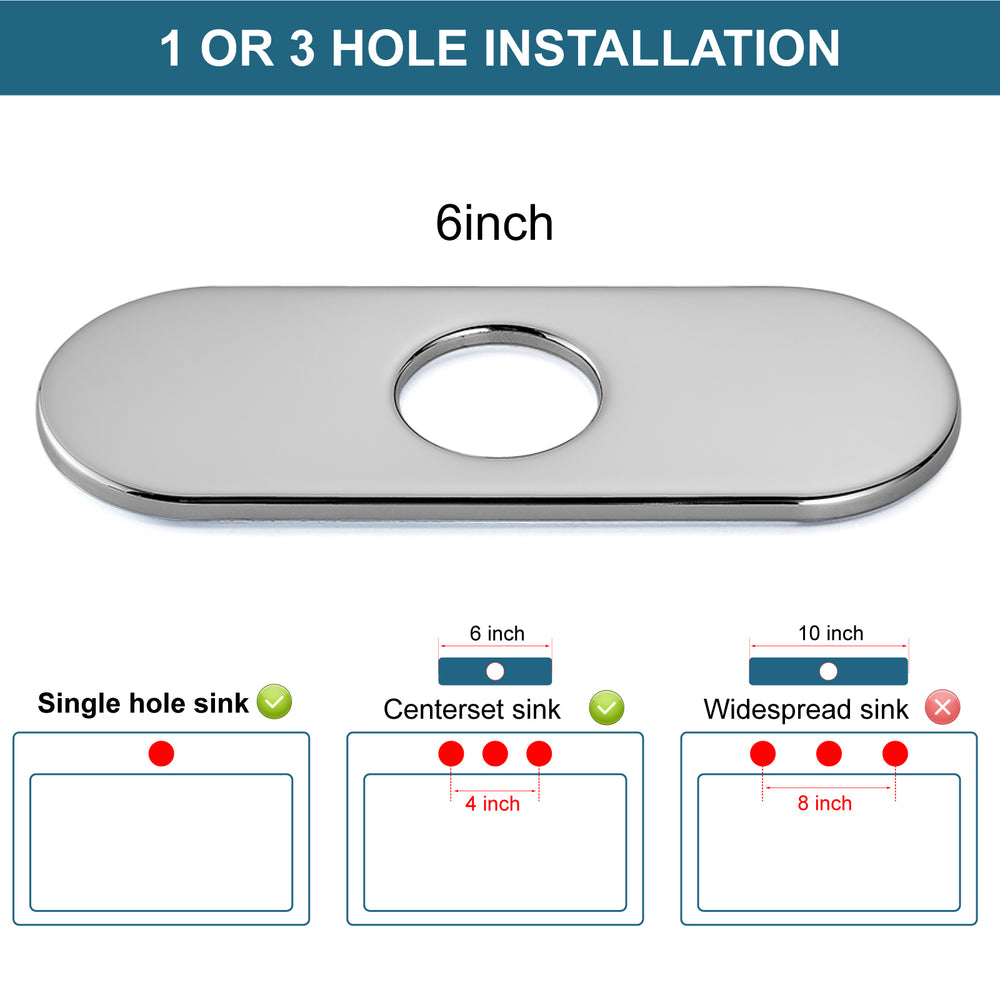 BATHROOM KITCHEN SINK Faucet Hole Cover Deck Plate Escutcheon Stainless