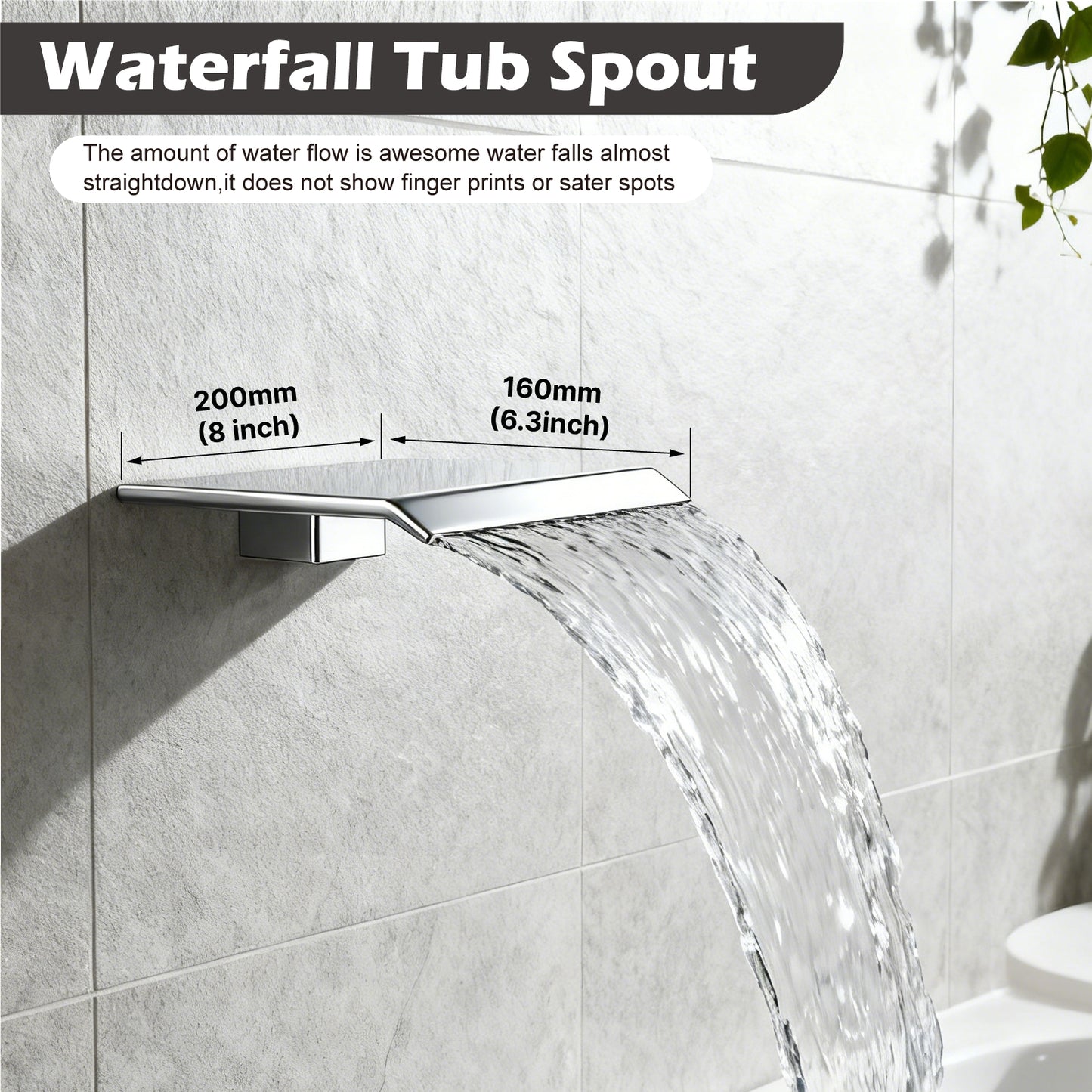 
                  
                    Midanya Rain Shower System Tub Shower Faucet Set 16 Inch Square Rainfall High Pressure Shower Head with Handheld Sprayer and Waterfall Tub Spout Rough-in Valve Shower Mixer Combo
                  
                