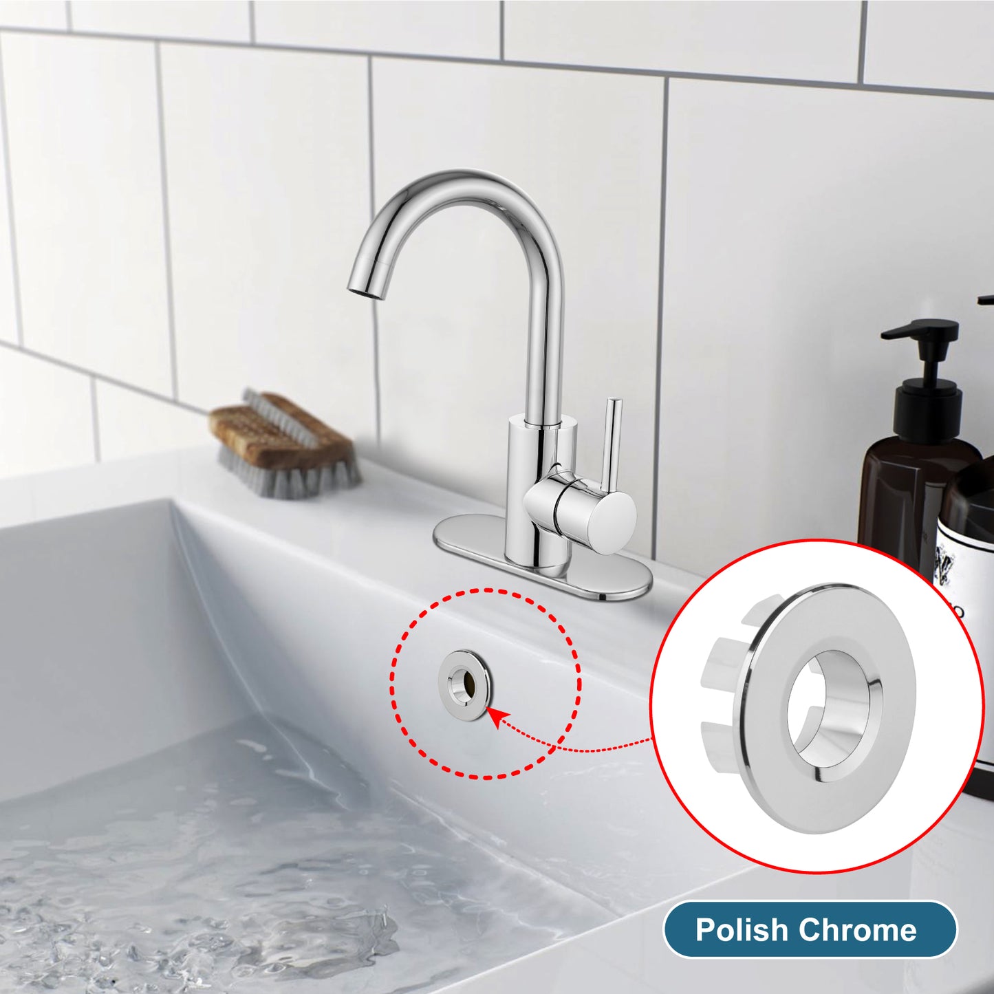 
                  
                    Midanya Brass Insert in Hole Round Caps, 2 Pcs Sink Basin Trim Overflow Cover, Bathroom Kitchen Vanity Vessel Sink Overflow Ring
                  
                