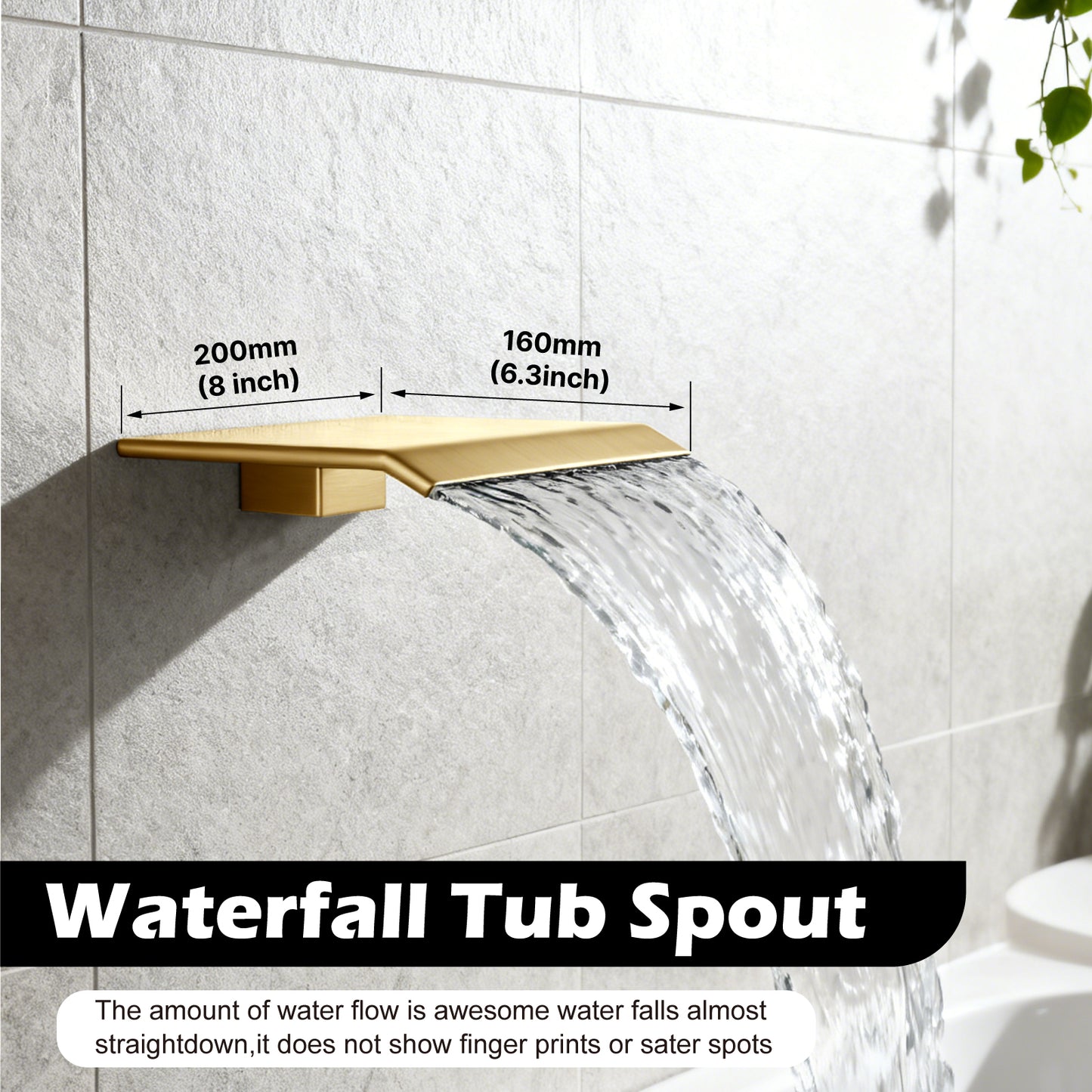 
                  
                    Midanya Rain Shower System Tub Shower Faucet Set 8 Inch Square Rainfall Shower Head with Handheld Sprayer and Waterfall Tub Spout Rough-in Valve Shower Mixer Combo
                  
                