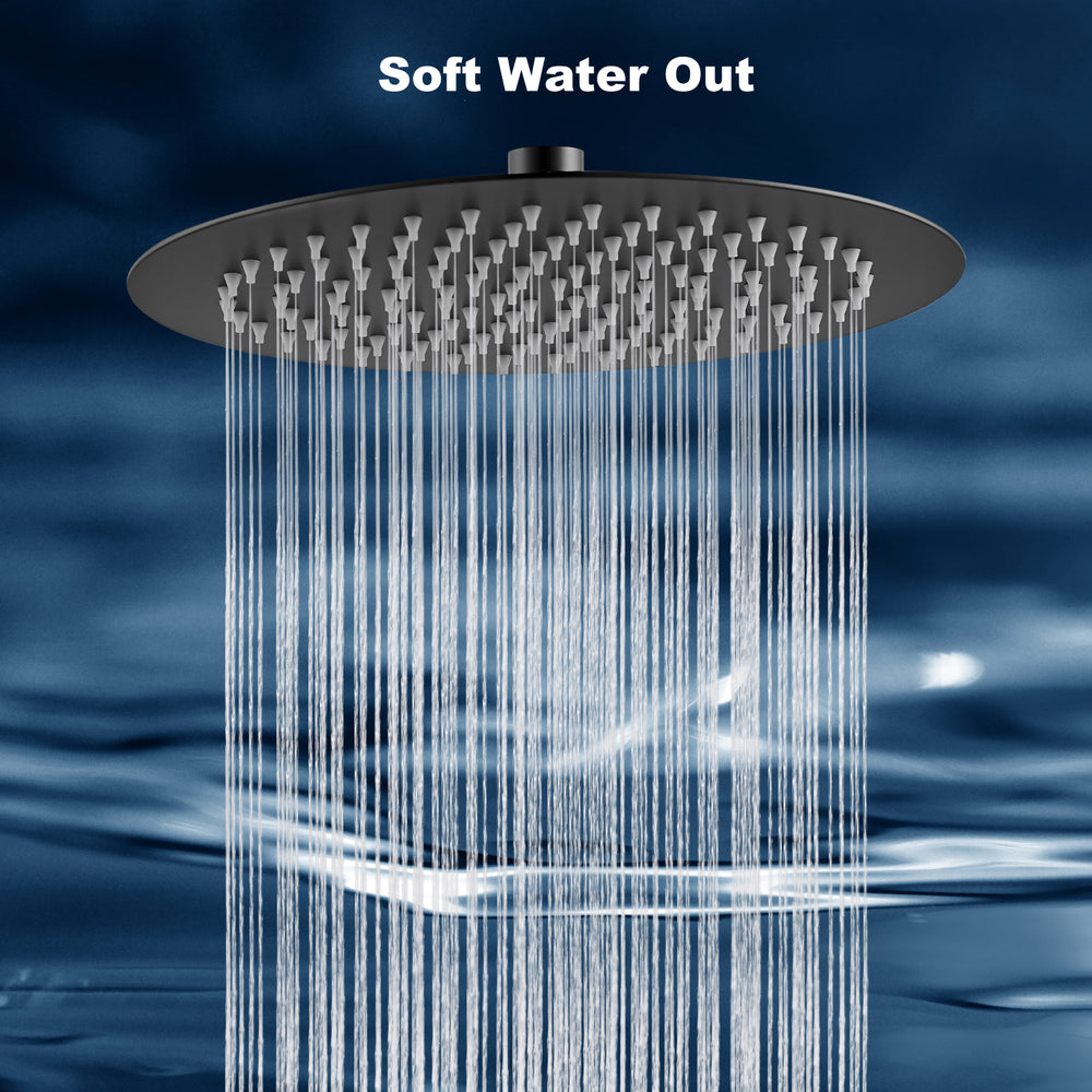 Midanya Round Rainfall Shower Head,6 Inch Stainless Steel High Pressure High Flow Stainless Steel Rainfall Shower Head,Ultra Thin Design High Pressure