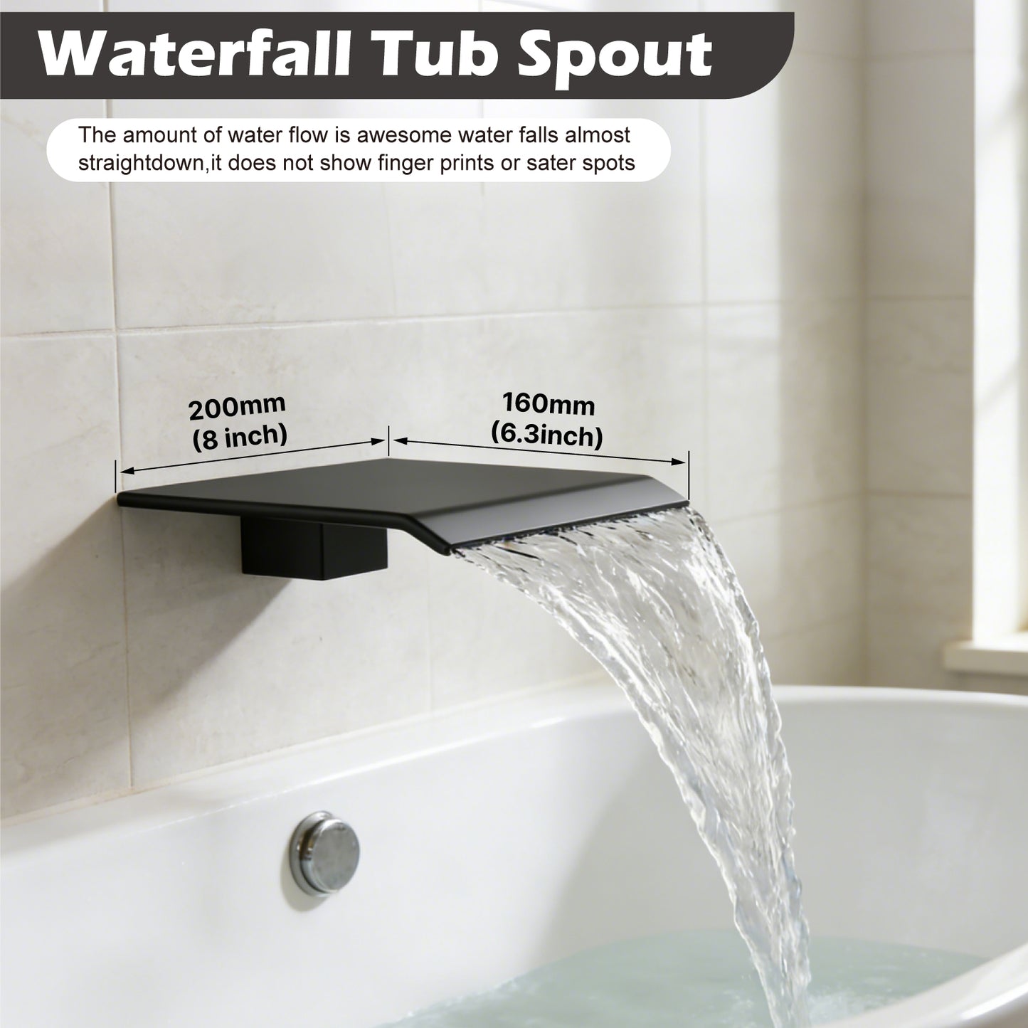 
                  
                    Midanya Rain Shower System Tub Shower Faucet Set 16 Inch Square Rainfall High Pressure Shower Head with Handheld Sprayer and Waterfall Tub Spout Rough-in Valve Shower Mixer Combo
                  
                