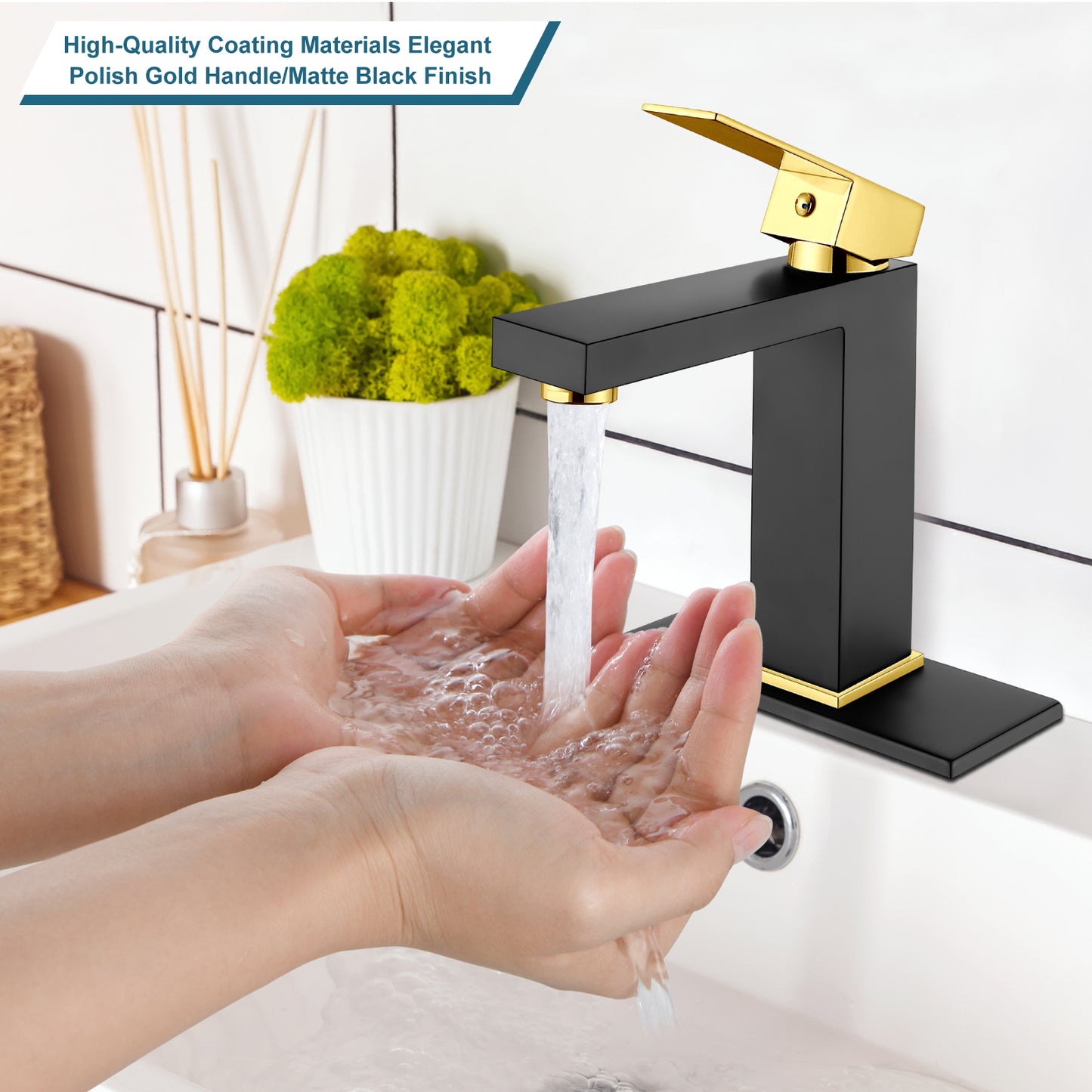 
                  
                    Midanya Bathroom Sink Faucet 1 Hole Single Handle Deck Mount Lavatory Mixer Tap with Cover Plate and Pop-up Drain One Lever Stainless Steel SUS304 Commercial
                  
                
