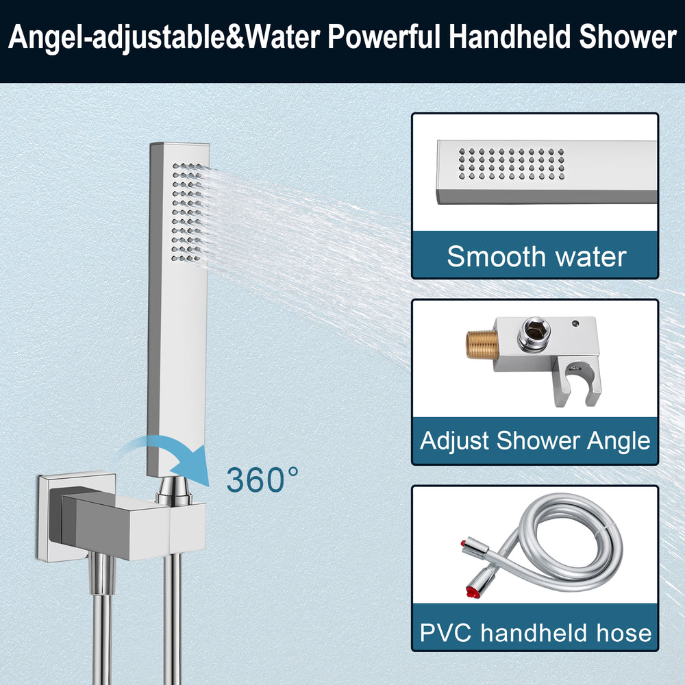 
                  
                    Midanya Wall Mount Bathtub Faucet with Handheld Spray Waterfall Tub Filler High Flow Rate Single Handle Bathroom Tub Mixer Tap Hand-Shower System with Curved Spout Commercial
                  
                