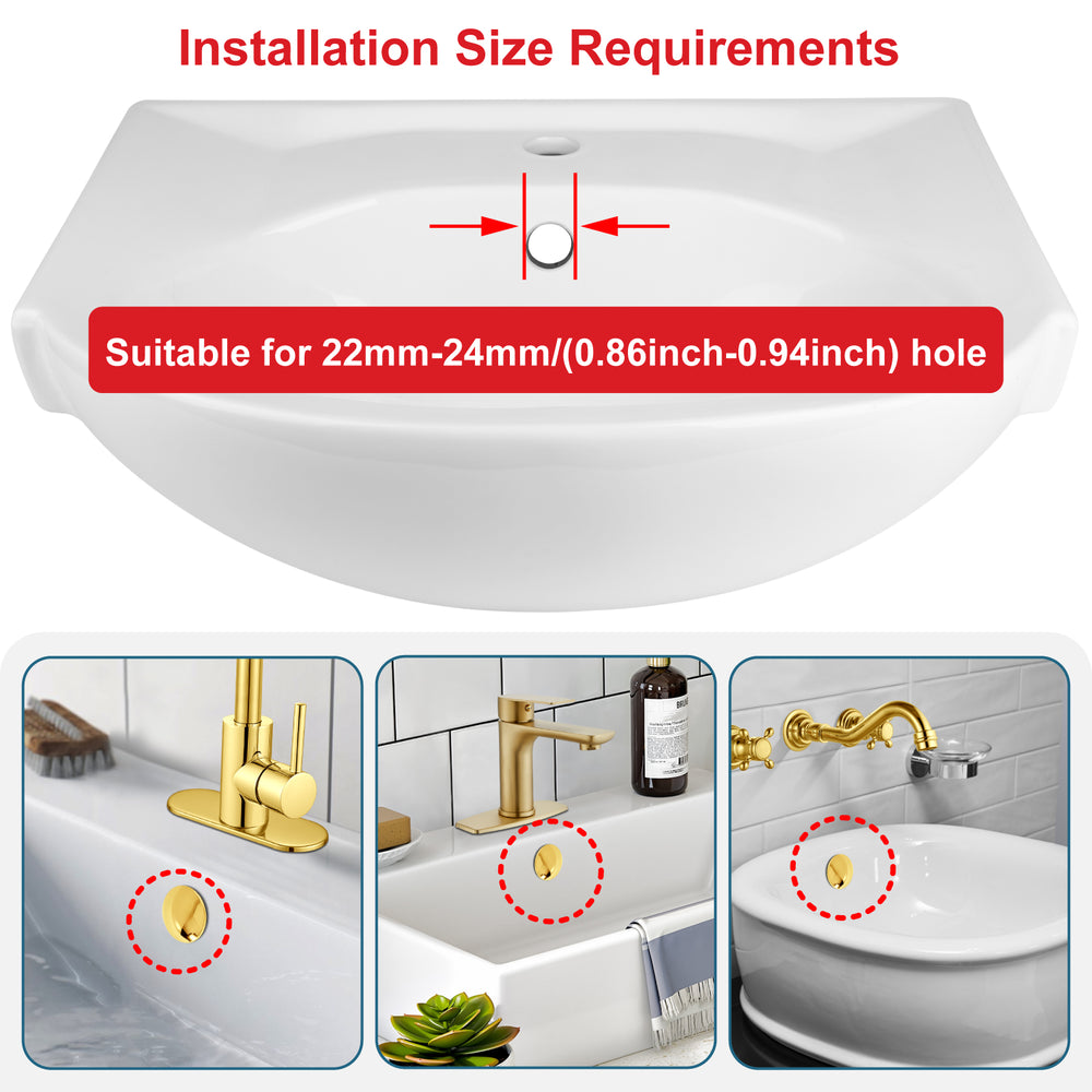 
                  
                    Midanya Bathroom Sink Overflow Cover Basin Trim Brass Insert in Hole Round Caps, Vanity Vessel Sink Basin Overflow Trim Ring, Bathroom Kitchen Sink Overflow Ring, Pack of 1
                  
                