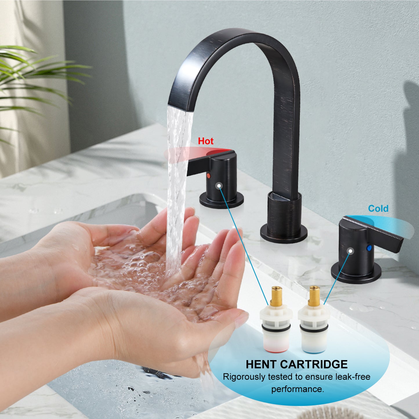 
                  
                    Midanya 8 inch Widespread Bathroom Sink Faucet,Modern Waterfall 3 Hole 2 Handles Bathroom Faucet 8" Vanity Faucets with Pop Up Drain and Water Supply Lines
                  
                