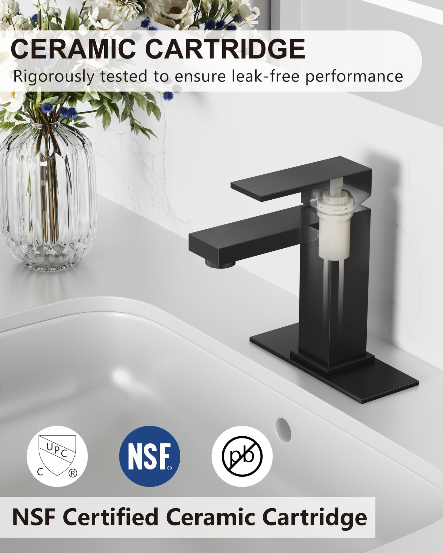 
                  
                    Midanya Bathroom Sink Faucet 1 Hole Single Handle Deck Mount Lavatory Mixer Tap with Cover Plate and Pop-up Drain One Lever Stainless Steel SUS304 Commercial
                  
                
