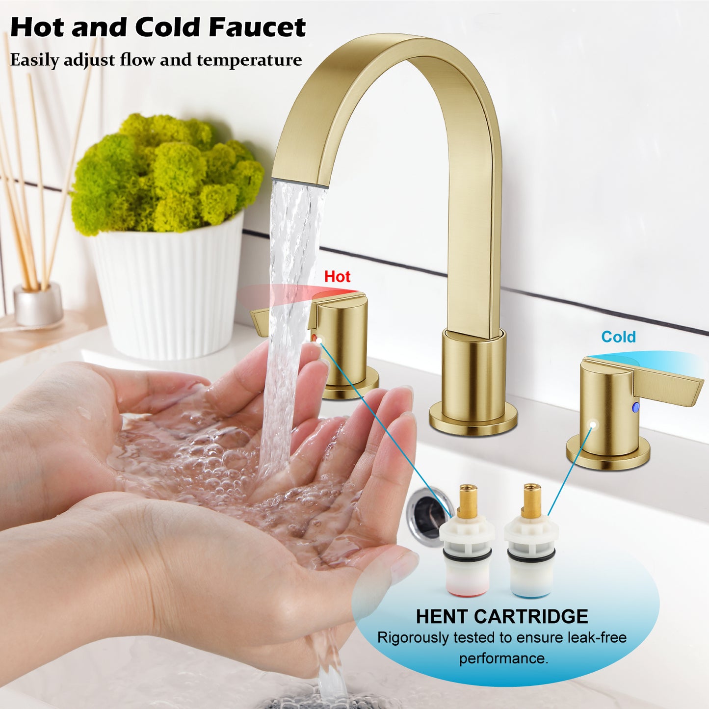 
                  
                    Midanya 8 inch Widespread Bathroom Sink Faucet,Modern Waterfall 3 Hole 2 Handles Bathroom Faucet 8" Vanity Faucets with Pop Up Drain and Water Supply Lines
                  
                
