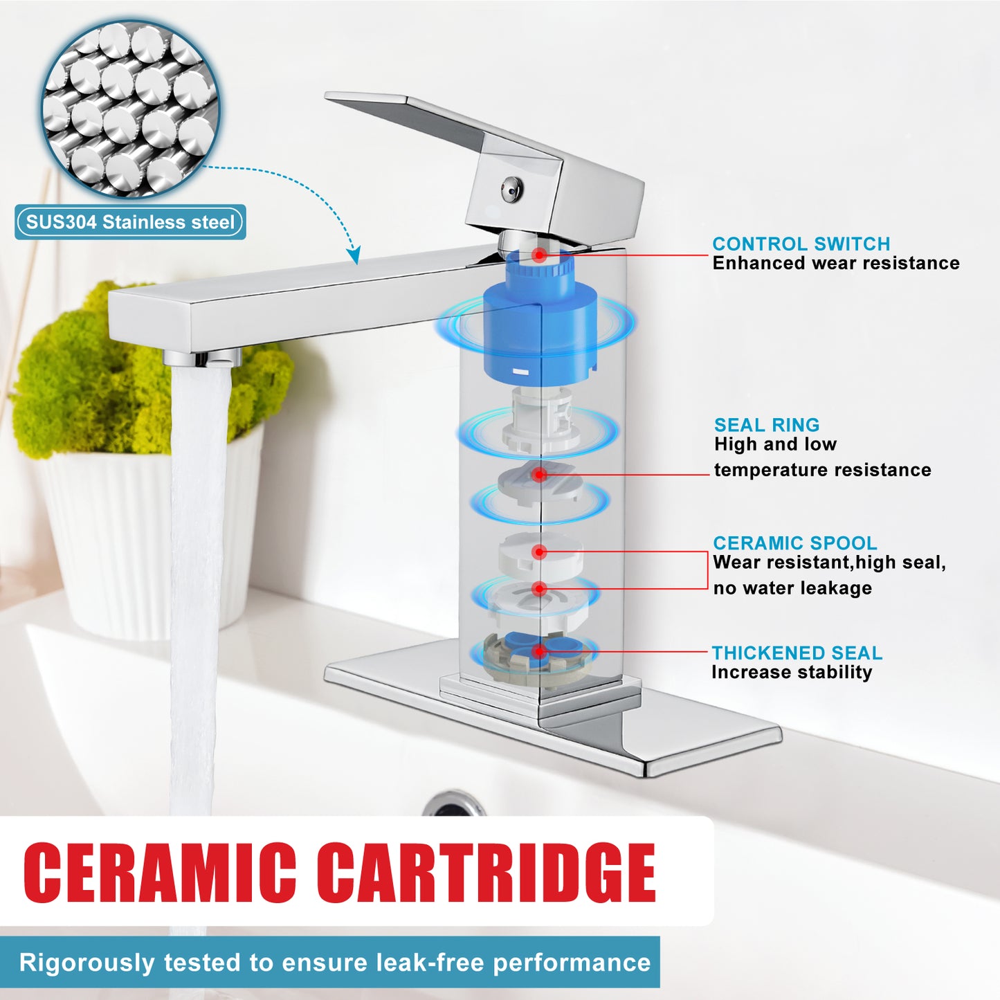 
                  
                    Midanya Bathroom Sink Faucet One Hole Single Handle Deck Mount Lavatory Bathroom Faucet with Water Supply Lines Without Drain
                  
                
