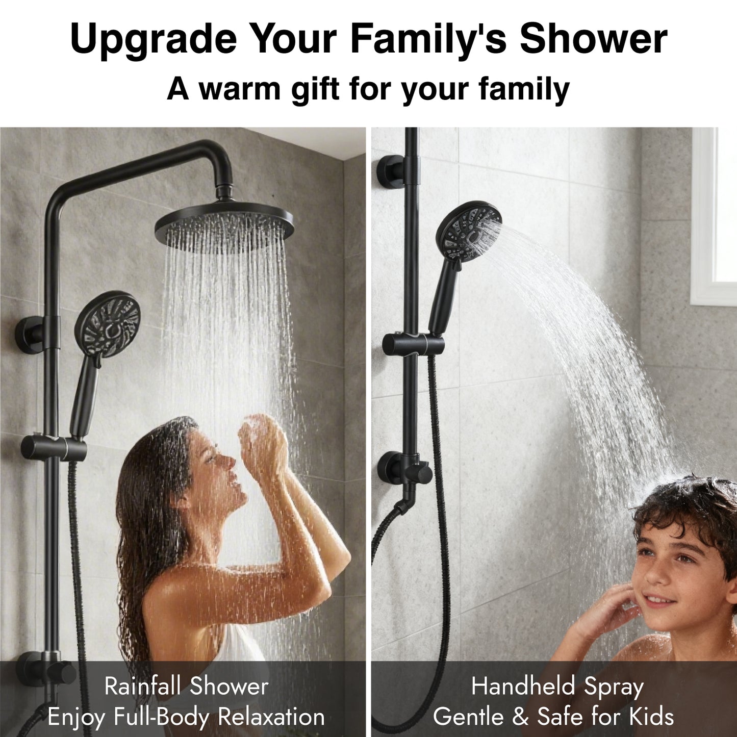 
                  
                    Midanya Retrofit Rain Shower System Wall Mount 8 Inch Rainfall Shower Head with 5-setting Handheld Spray Combo with Slide Bar
                  
                