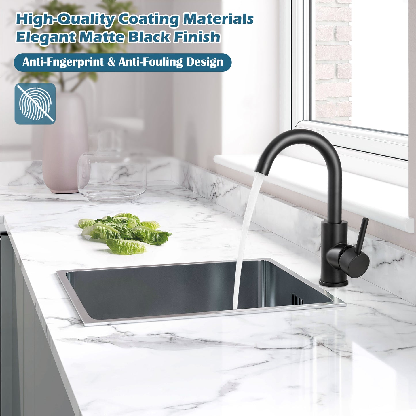 
                  
                    Midanya Bar Sink Faucet for Bathroom Kitchen Small RV Campers Farmhouse Vanity Lavatory Faucet Single Handle Utility Marine Outdoor Faucet with Cover Plate, Water Supply Lines
                  
                