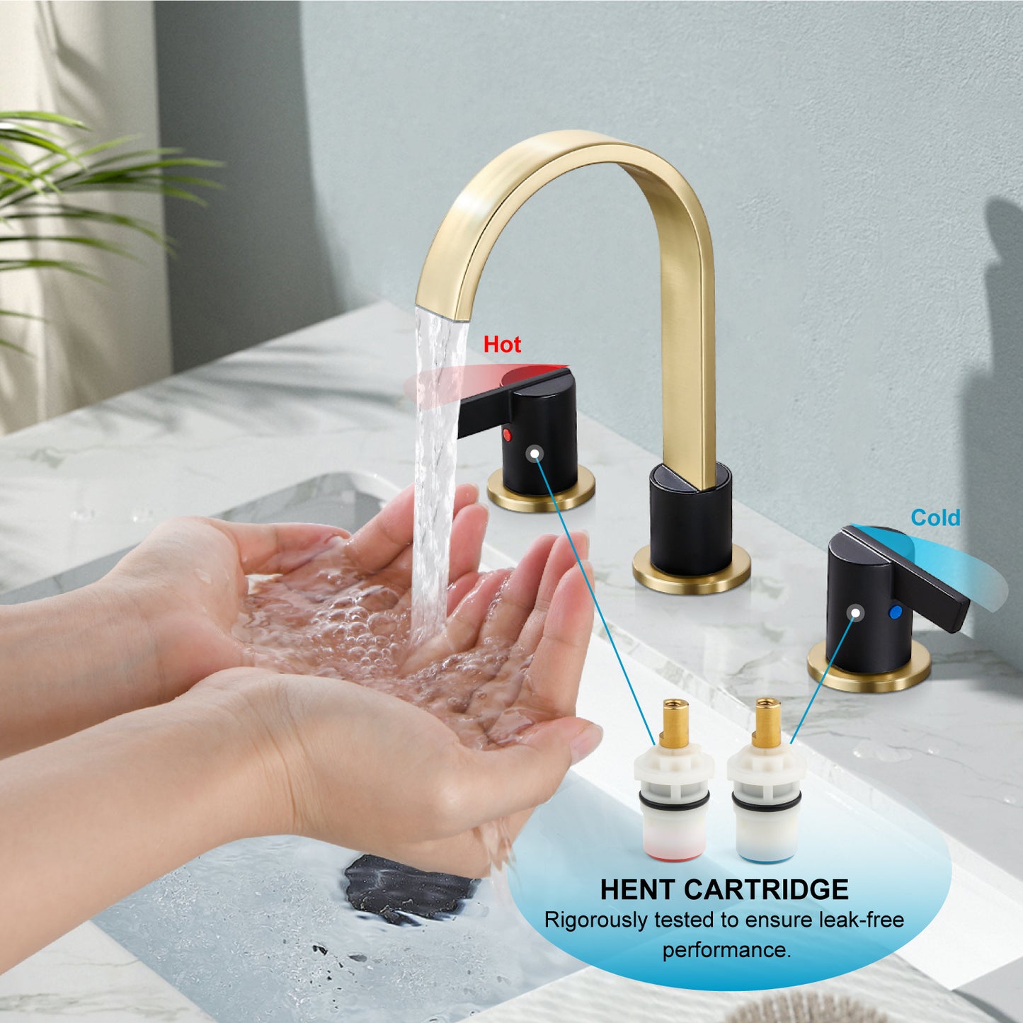 
                  
                    Midanya 8 inch Widespread Bathroom Sink Faucet,Modern Waterfall 3 Hole 2 Handles Bathroom Faucet 8" Vanity Faucets with Pop Up Drain and Water Supply Lines
                  
                