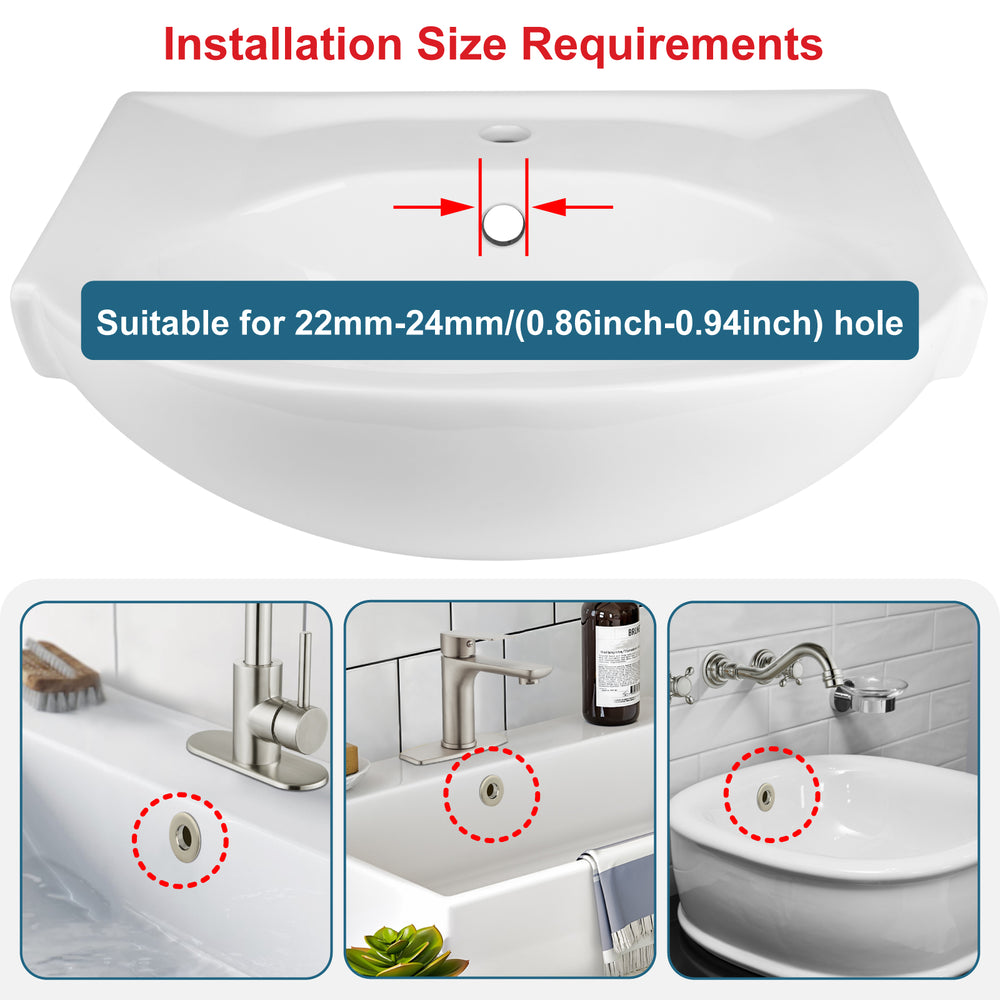 
                  
                    Midanya Sink Basin Trim Overflow Cover, Solid Brass Insert in Hole Round Caps, Vanity Vessel Sink Overflow Ring, Sink Overflow Cover Round Caps for Kitchen Bathroom, Pack of 1
                  
                