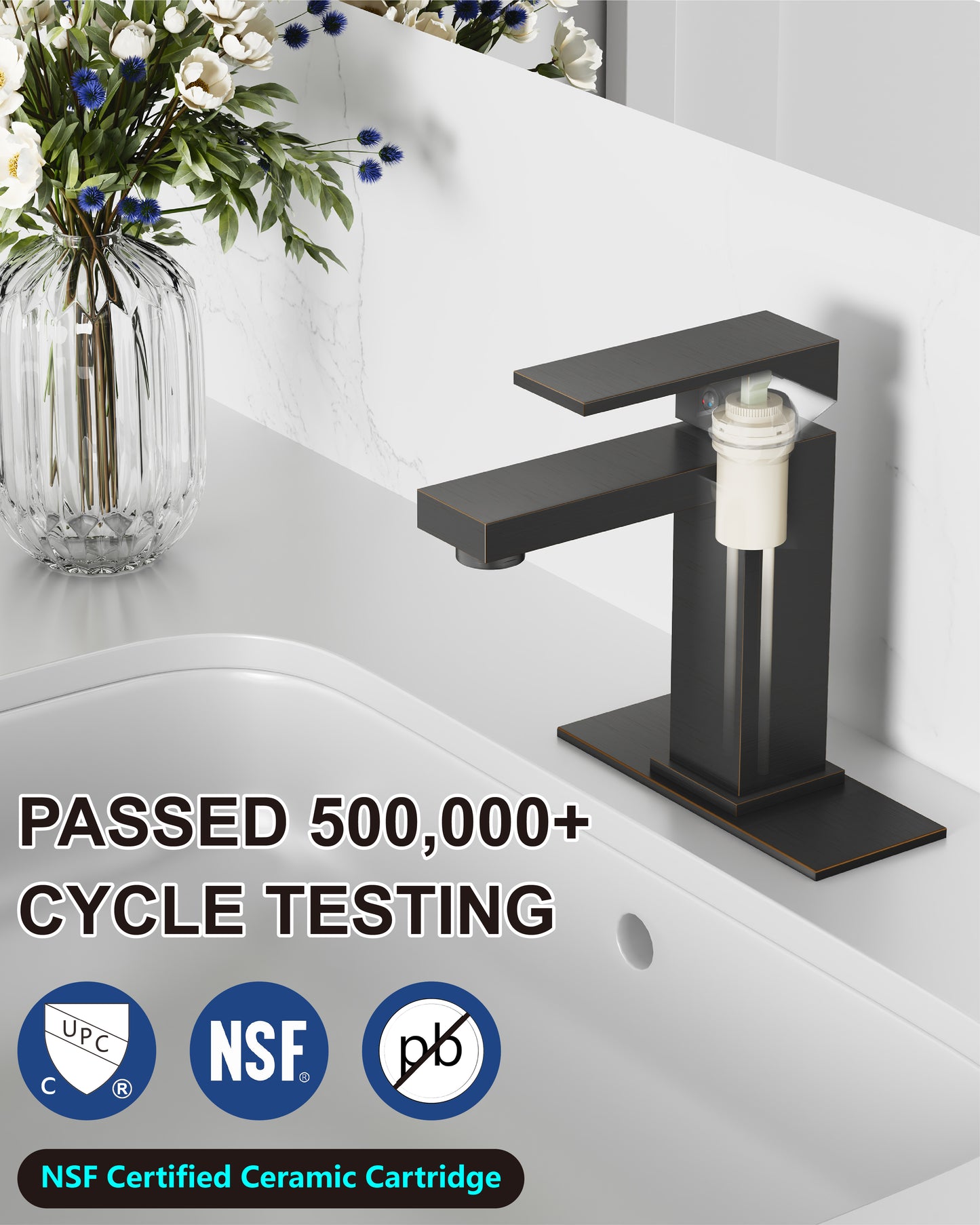 
                  
                    Midanya Bathroom Sink Faucet 1 Hole Single Handle Deck Mount Lavatory Mixer Tap with Cover Plate and Pop-up Drain One Lever Stainless Steel SUS304 Commercial
                  
                
