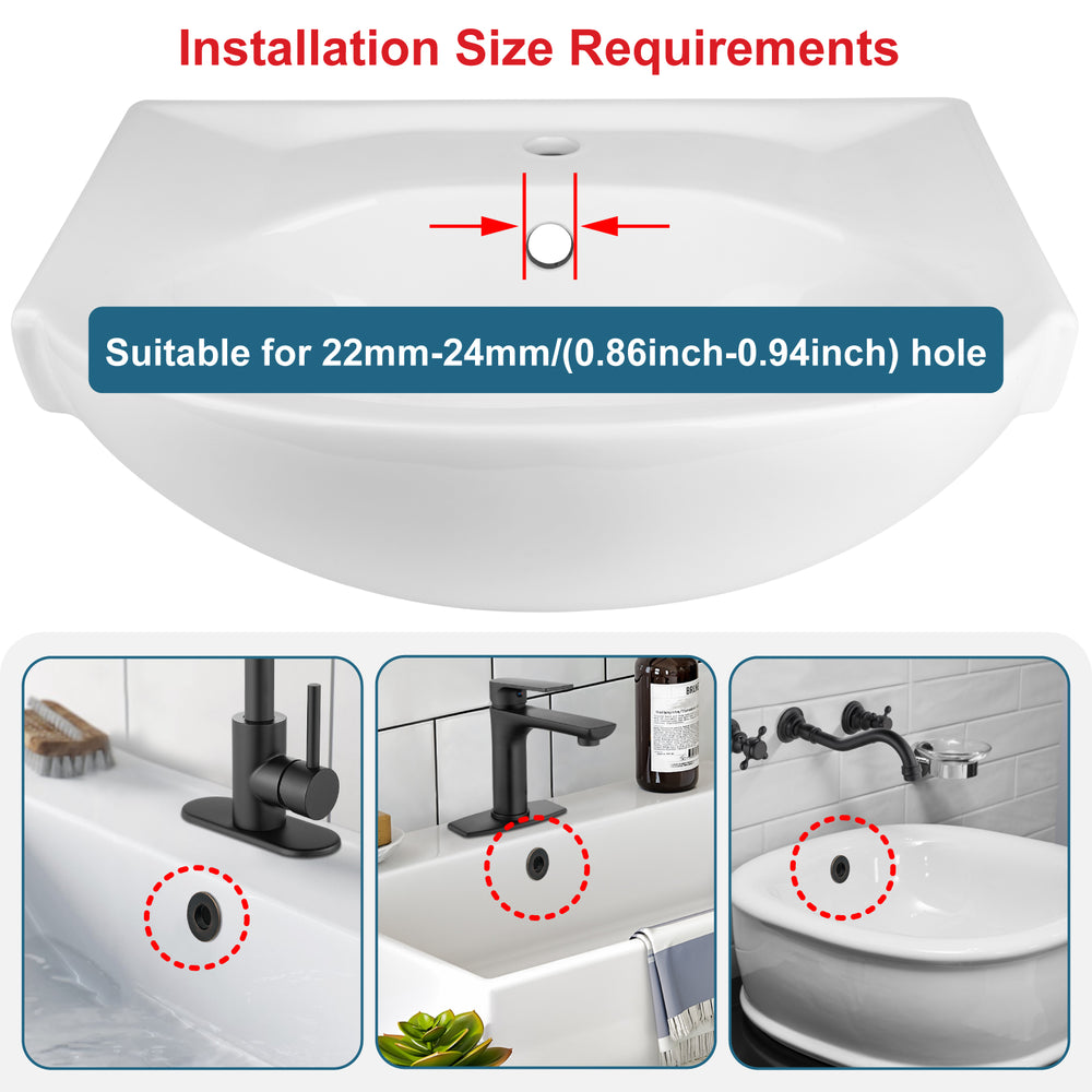 
                  
                    Midanya Sink Basin Trim Overflow Cover, Solid Brass Insert in Hole Round Caps, Vanity Vessel Sink Overflow Ring, Sink Overflow Cover Round Caps for Kitchen Bathroom, Pack of 1
                  
                