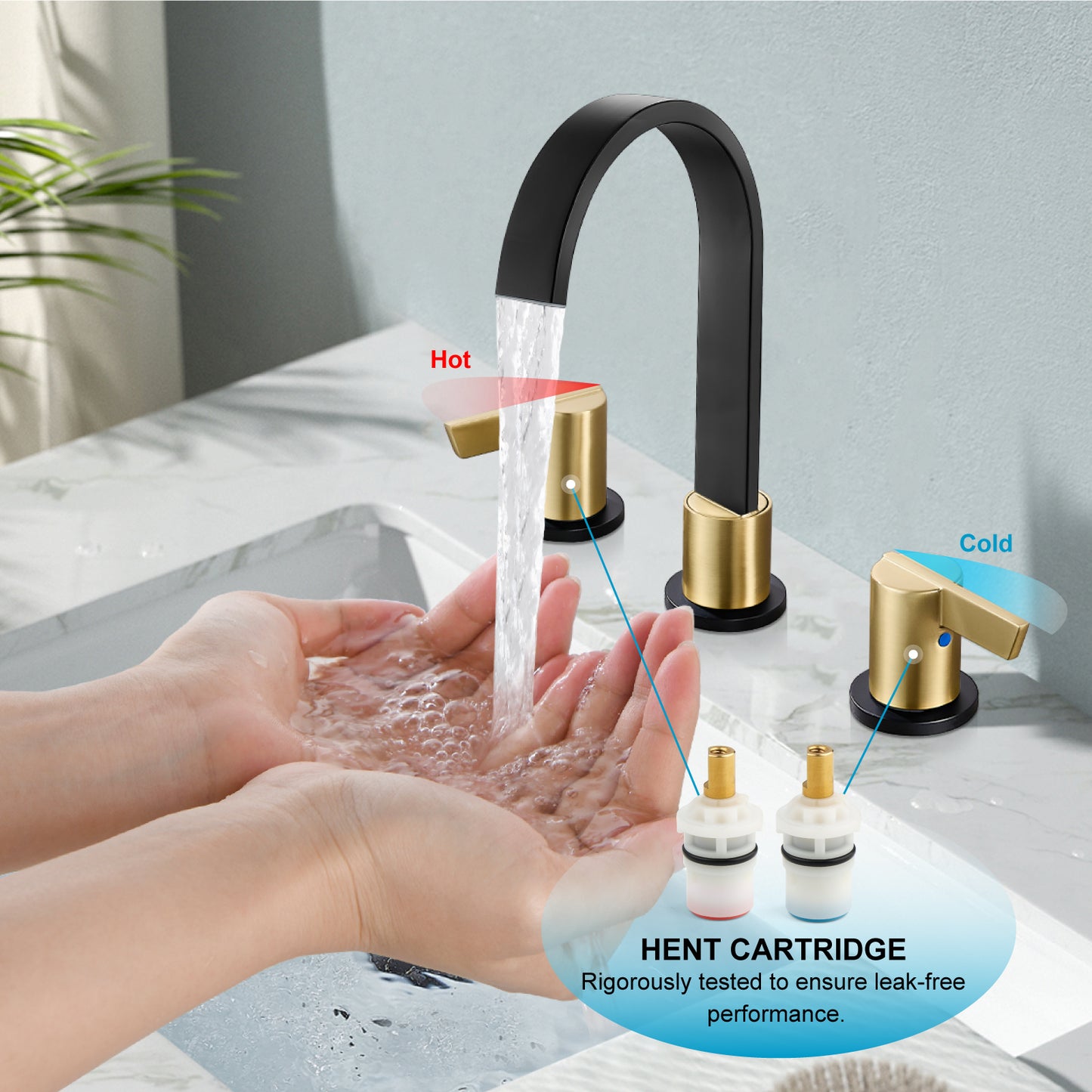 
                  
                    Midanya 8 inch Widespread Bathroom Sink Faucet,Modern Waterfall 3 Hole 2 Handles Bathroom Faucet 8" Vanity Faucets with Pop Up Drain and Water Supply Lines
                  
                