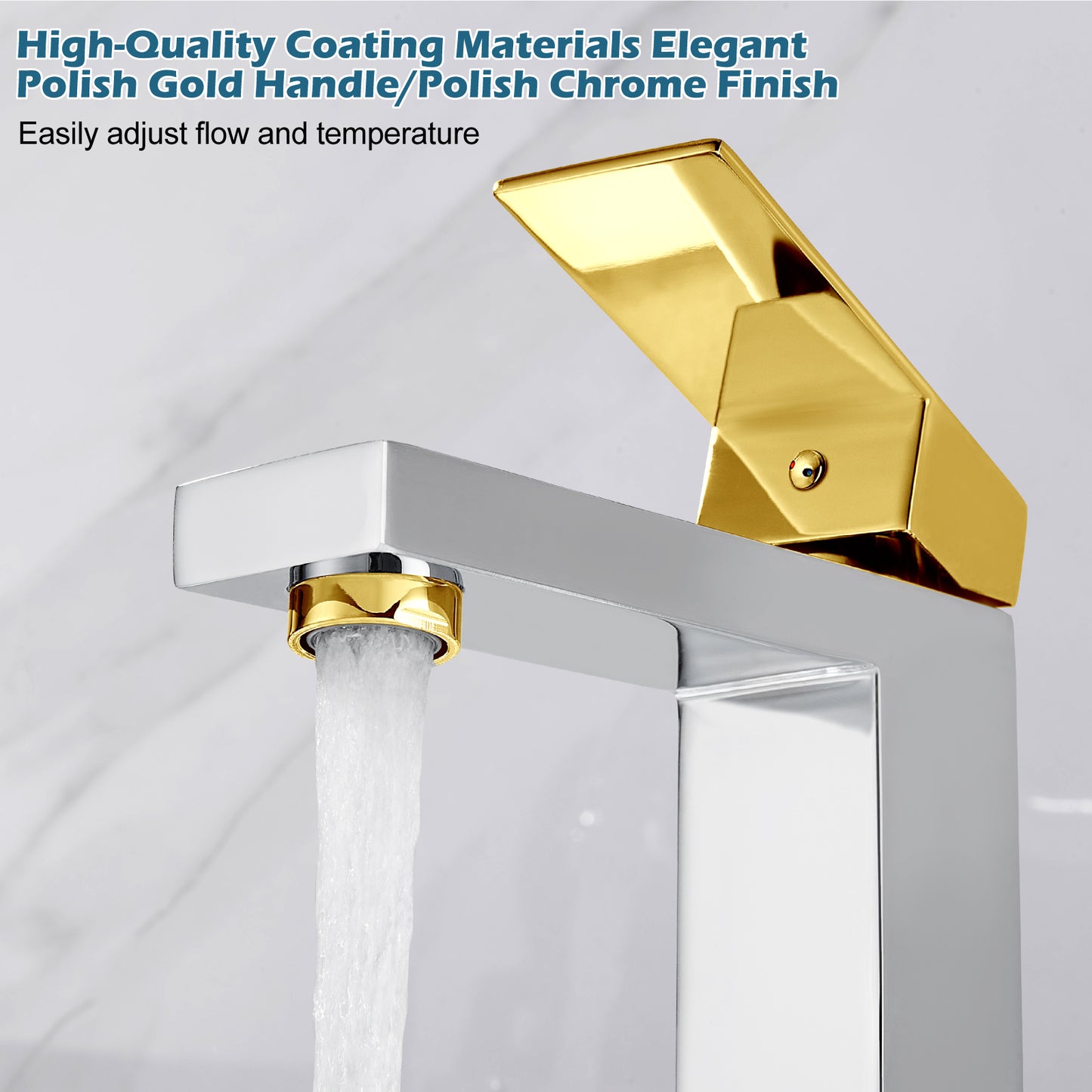 
                  
                    Midanya Bathroom Sink Faucet 1 Hole Single Handle Deck Mount Lavatory Mixer Tap with Cover Plate and Pop-up Drain One Lever Stainless Steel SUS304 Commercial
                  
                