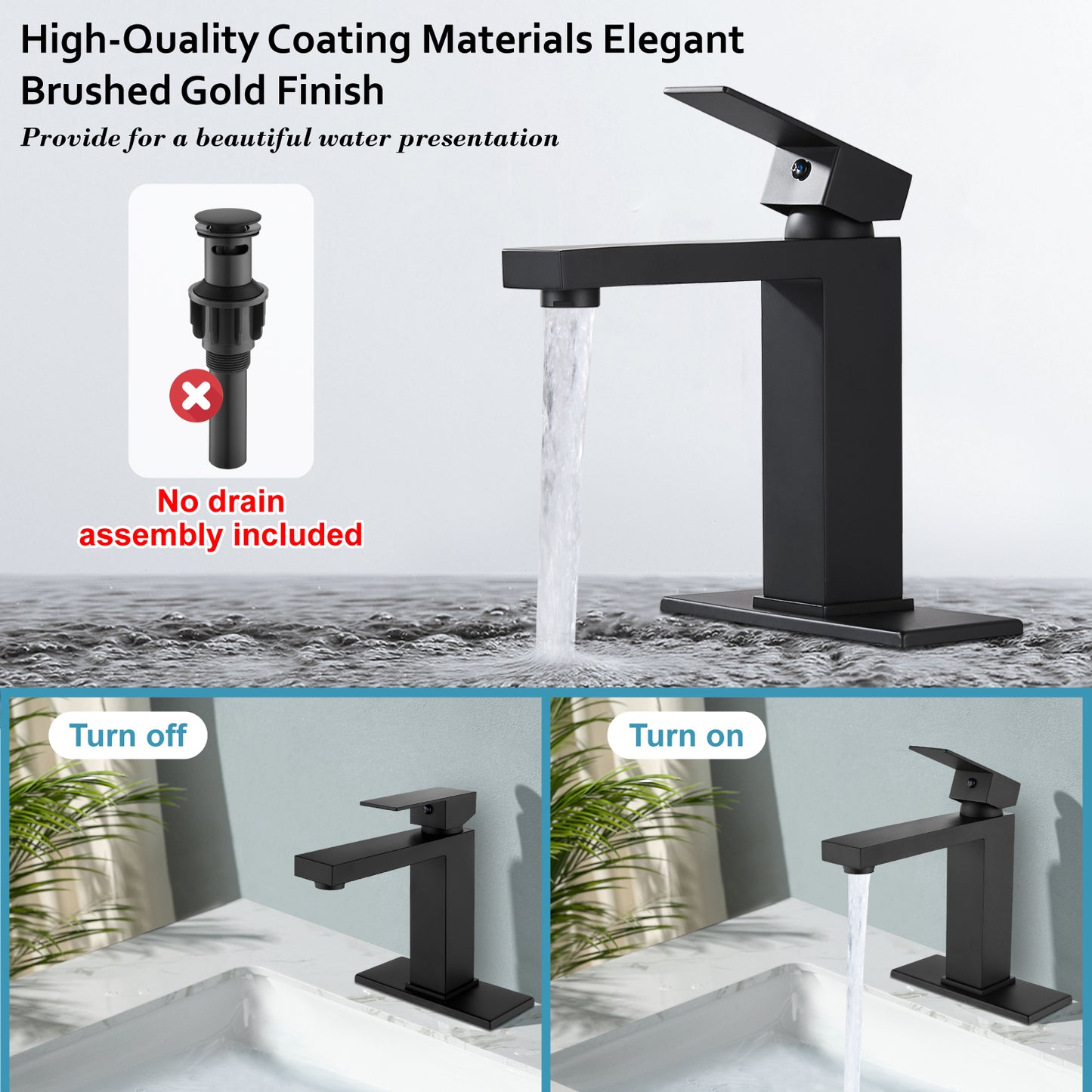 
                  
                    Midanya Bathroom Faucet 1 Hole, Single Handle Bathroom Sink Faucet with Water Supply Lines for Basin, RV, Lavatory Sink,Without Drain,Short Body
                  
                