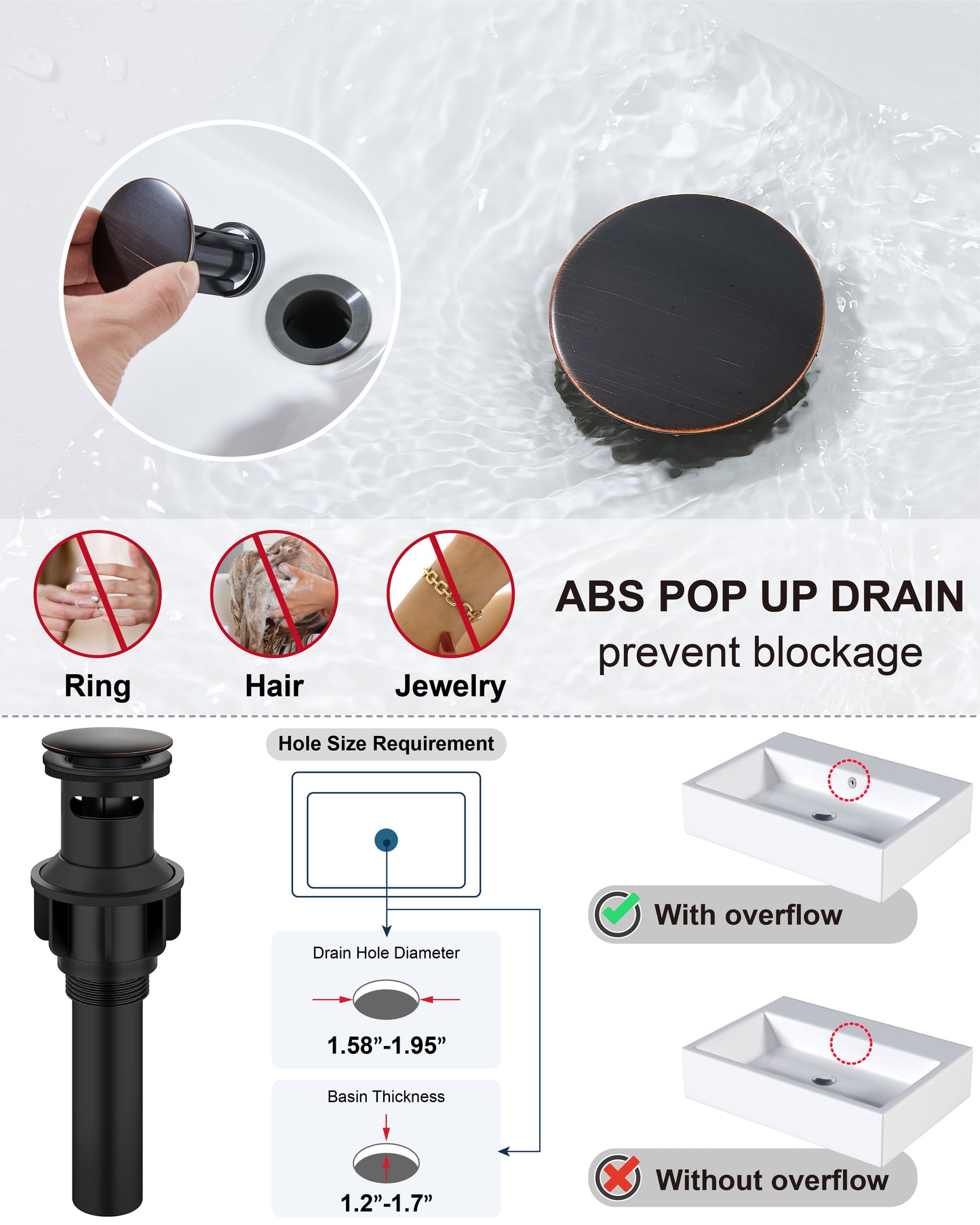 
                  
                    Midanya Bathroom Sink Faucet 1 Hole Single Handle Deck Mount Lavatory Mixer Tap with Cover Plate and Pop-up Drain One Lever Stainless Steel SUS304 Commercial
                  
                