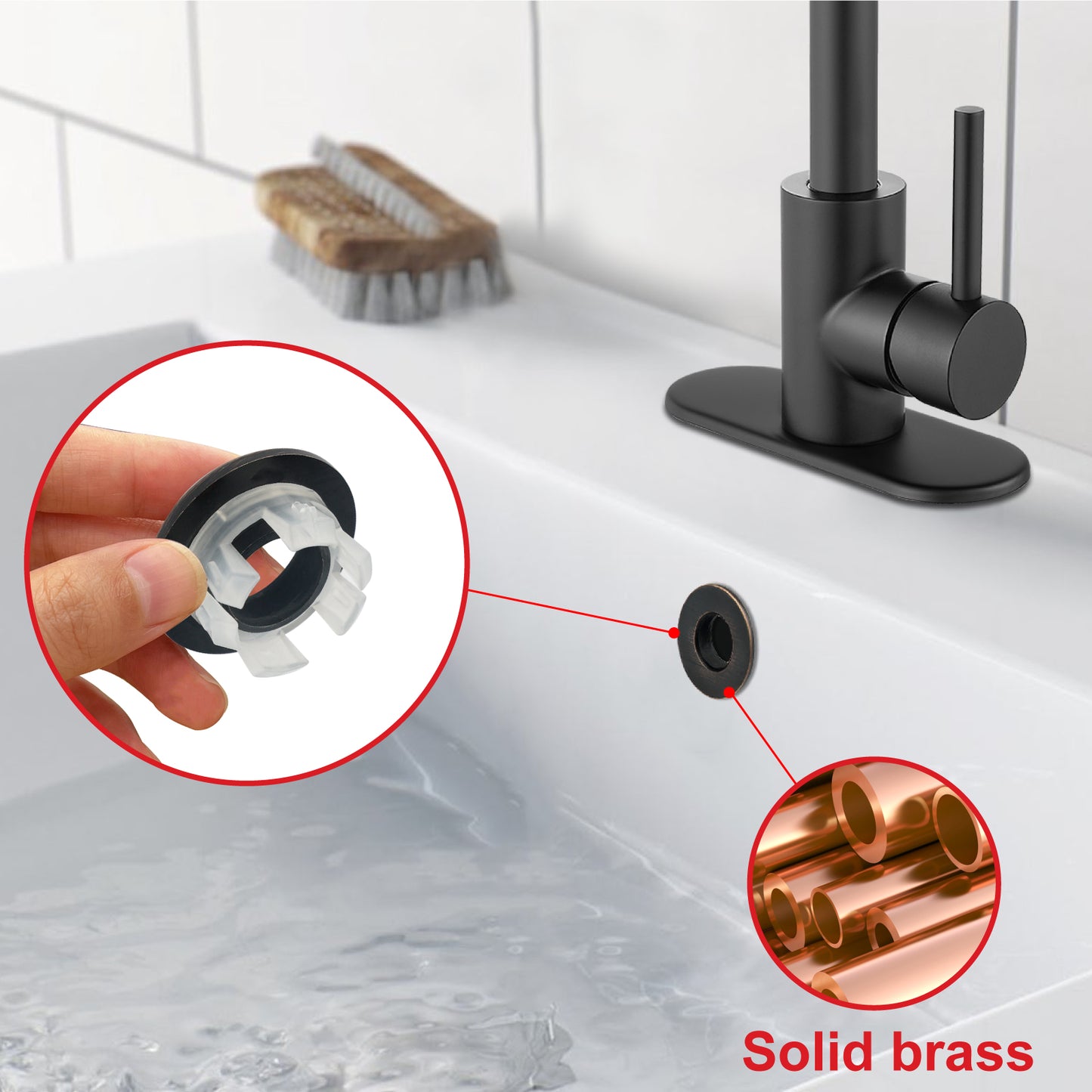 
                  
                    Midanya Sink Basin Trim Overflow Cover, Solid Brass Insert in Hole Round Caps, Vanity Vessel Sink Overflow Ring, Sink Overflow Cover Round Caps for Kitchen Bathroom, Pack of 1
                  
                