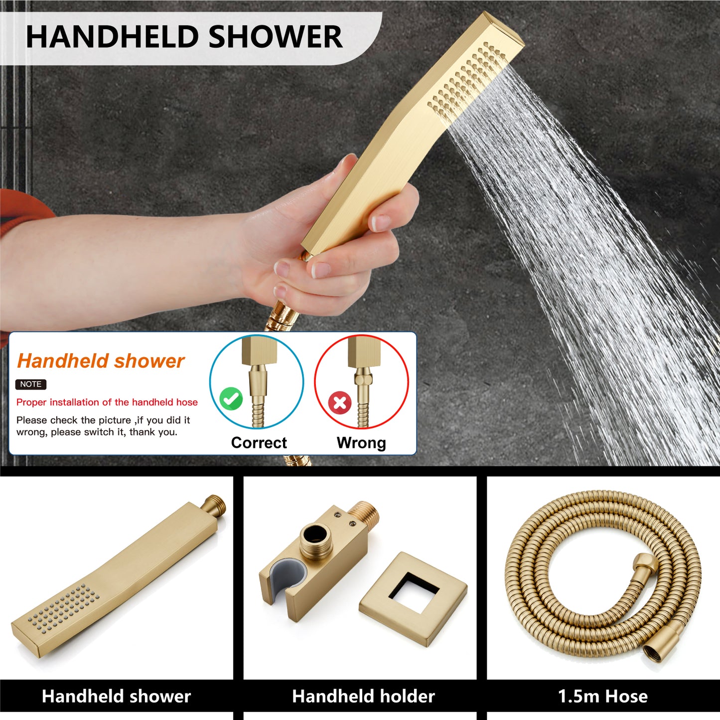 
                  
                    Midanya Rain Shower System Wall Mount Shower Faucet Set 8 Inch Square High Pressure Showerhead with Hand Sprayer Rough-In Valve Body and Trim Included Mixer Shower Combo Set Bathroom
                  
                