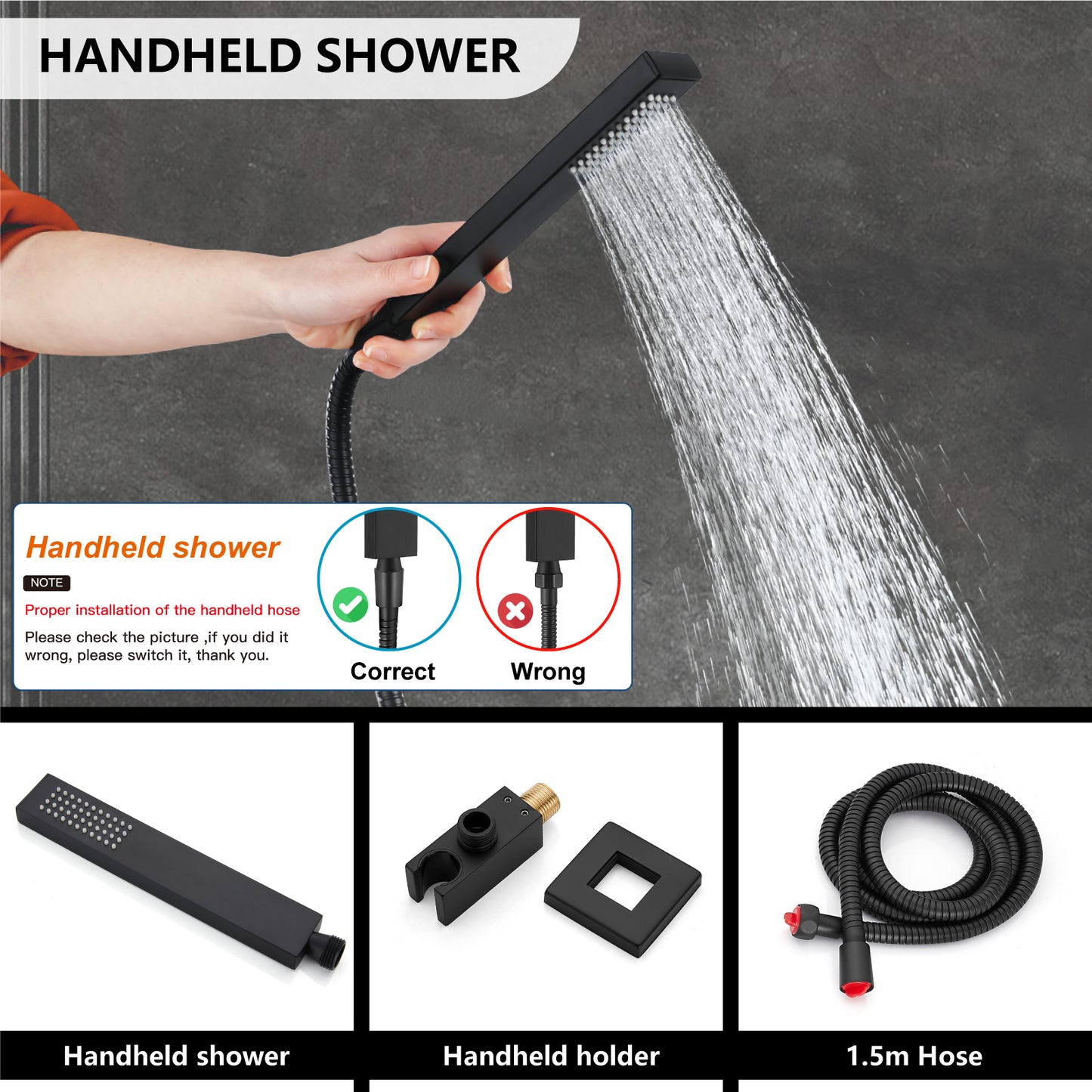 
                  
                    Midanya Rain Shower System with Tub Spout,Tub Shower Faucet Set with 8 inch rainfall Shower Head and Handheld Spray,Wall Mount Tub Shower Combo Rough-in Valve Included
                  
                
