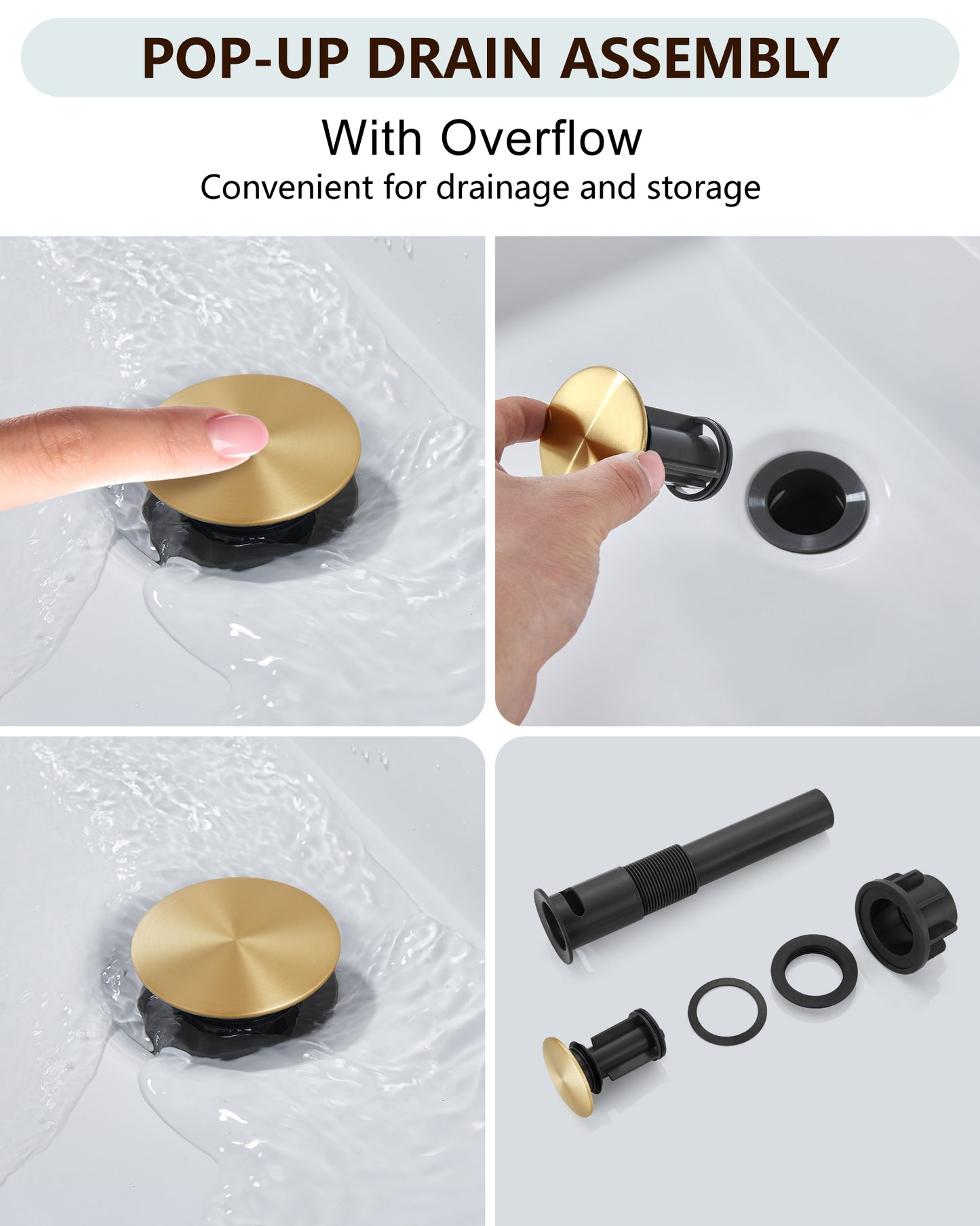 
                  
                    Midanya Bathroom Sink Faucet Waterfall Spout Single Handle 1 Hole Deck Mount Mixer Tap Lavatory Vanity Sink Faucet Commercial with Deck Plate and Pop Up Drain
                  
                