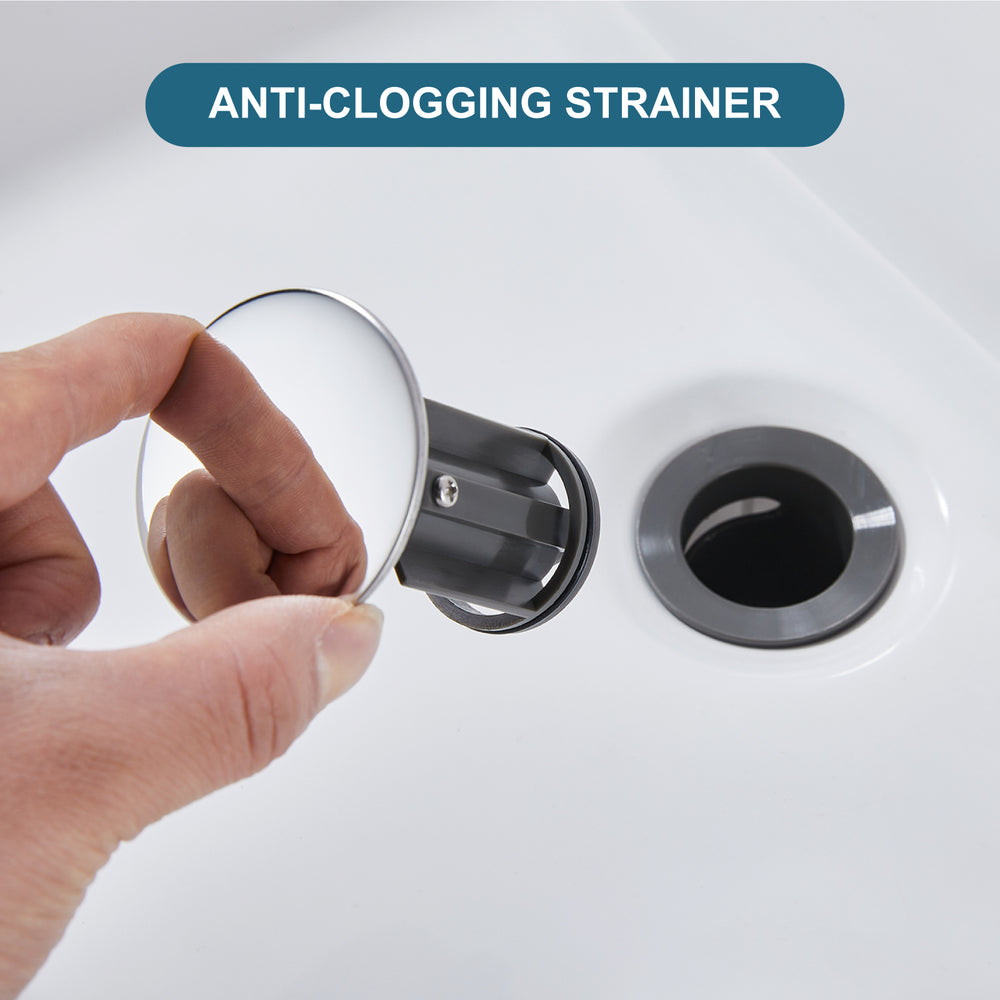 
                  
                    Midanya Pop Up Drain, ABS Bathroom Pop-up Sink Drain, Lavatory Kitchen RV Drain Strainer, Vanity Vessl Sink Drain Stopper Assembly, Universal Sink Drain Assembly
                  
                