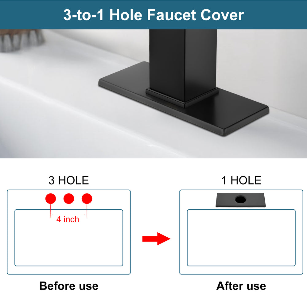 
                  
                    Midanya 6 Inch Sink Hole Cover Deck Plate,Faucet Deck Plate for 1 or 3 Hole Bathroom Kitchen Sink Faucet,Rectangle Decorative Cover SUS304 Stainless Steel Vessel Vanity Sink Faucet
                  
                