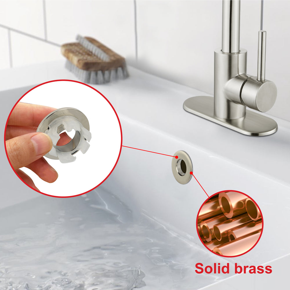 
                  
                    Midanya Sink Basin Trim Overflow Cover, Solid Brass Insert in Hole Round Caps, Vanity Vessel Sink Overflow Ring, Sink Overflow Cover Round Caps for Kitchen Bathroom, Pack of 1
                  
                