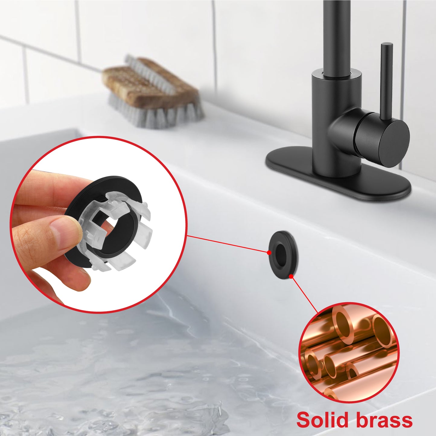 
                  
                    Midanya Sink Basin Trim Overflow Cover, Solid Brass Insert in Hole Round Caps, Vanity Vessel Sink Overflow Ring, Sink Overflow Cover Round Caps for Kitchen Bathroom, Pack of 1
                  
                