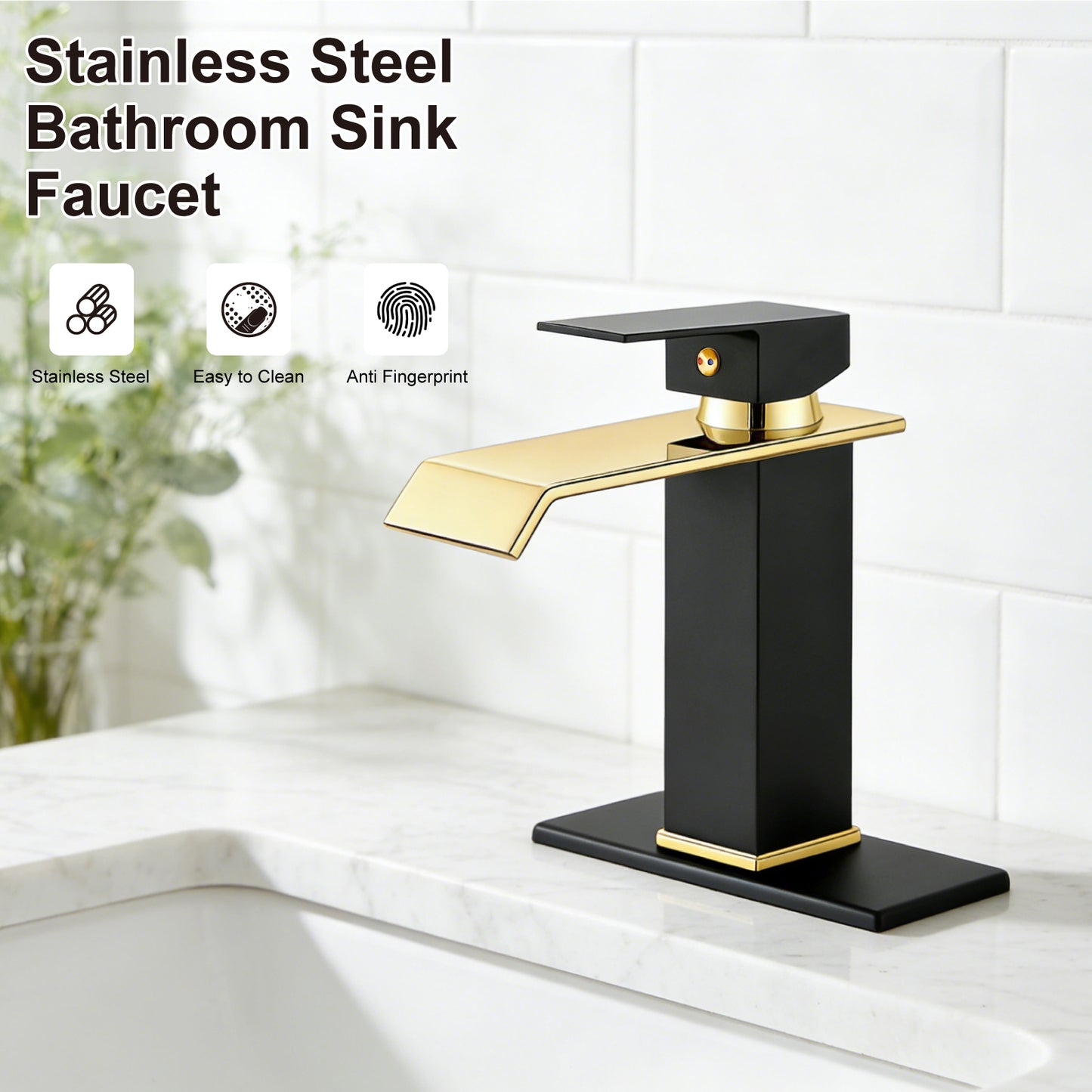 
                  
                    Midanya Waterfall Bathroom Sink Faucet Single Hole 1 Handle Deck Mount 1or 3 Hole Commercial Mixer Tap Lavatory Vanity Faucet with Deck Plate and Pop Up Drain
                  
                