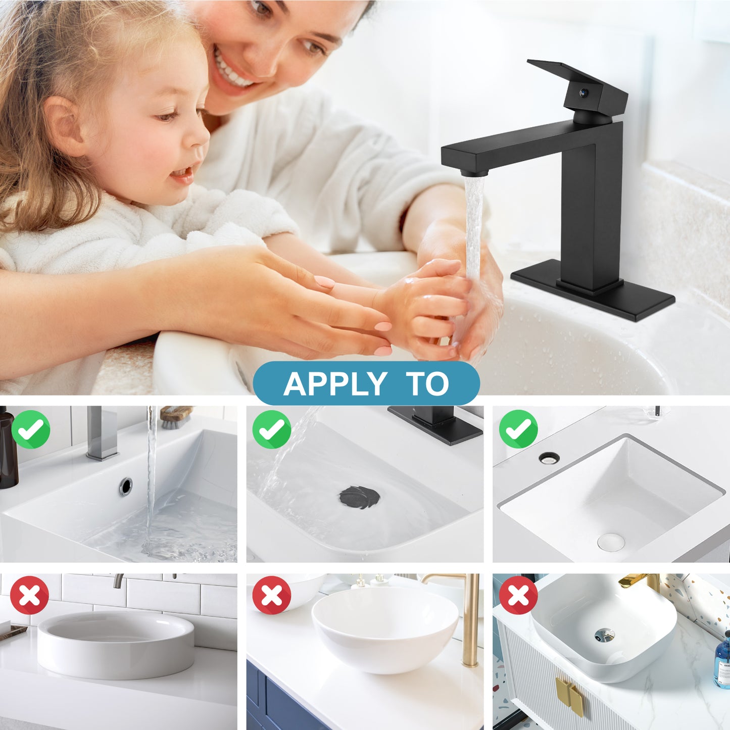 
                  
                    Midanya Bathroom Faucet 1 Hole, Single Handle Bathroom Sink Faucet with Water Supply Lines for Basin, RV, Lavatory Sink,Without Drain,Short Body
                  
                