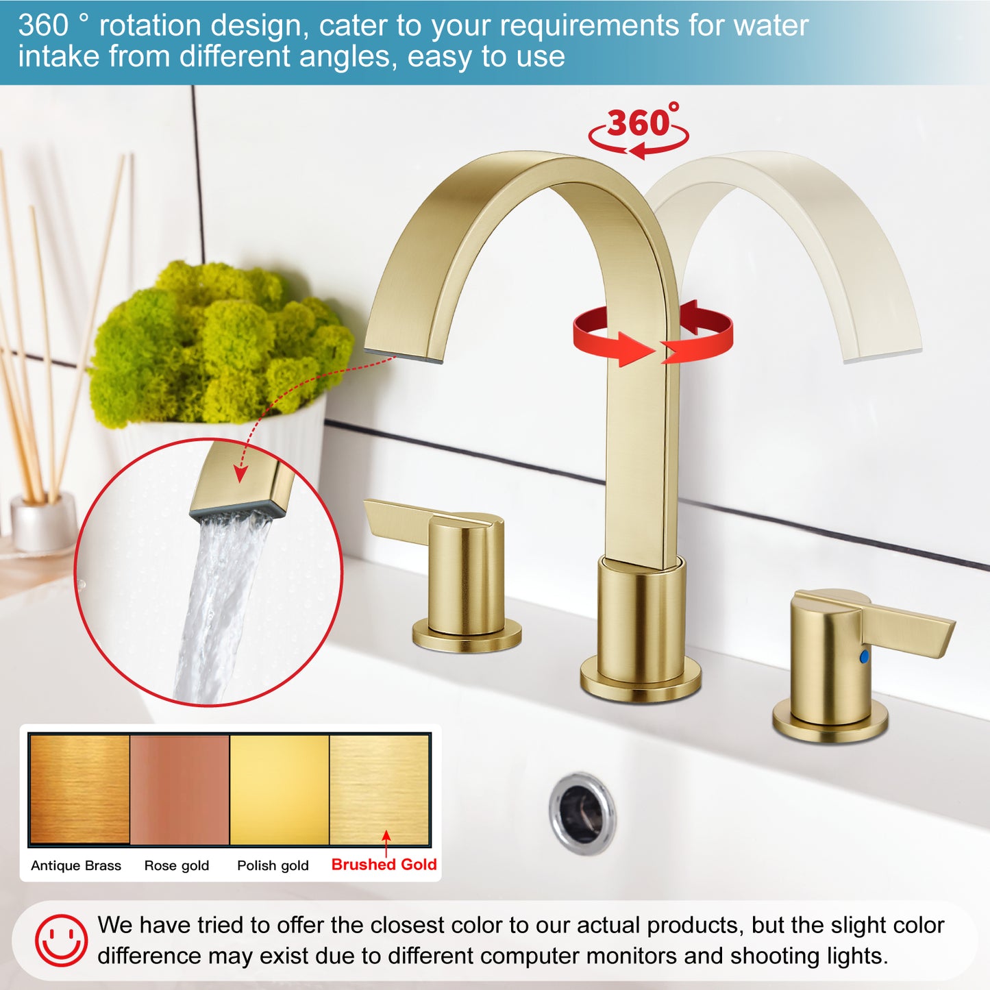 
                  
                    Midanya 8 inch Widespread Bathroom Sink Faucet,Modern Waterfall 3 Hole 2 Handles Bathroom Faucet 8" Vanity Faucets with Pop Up Drain and Water Supply Lines
                  
                