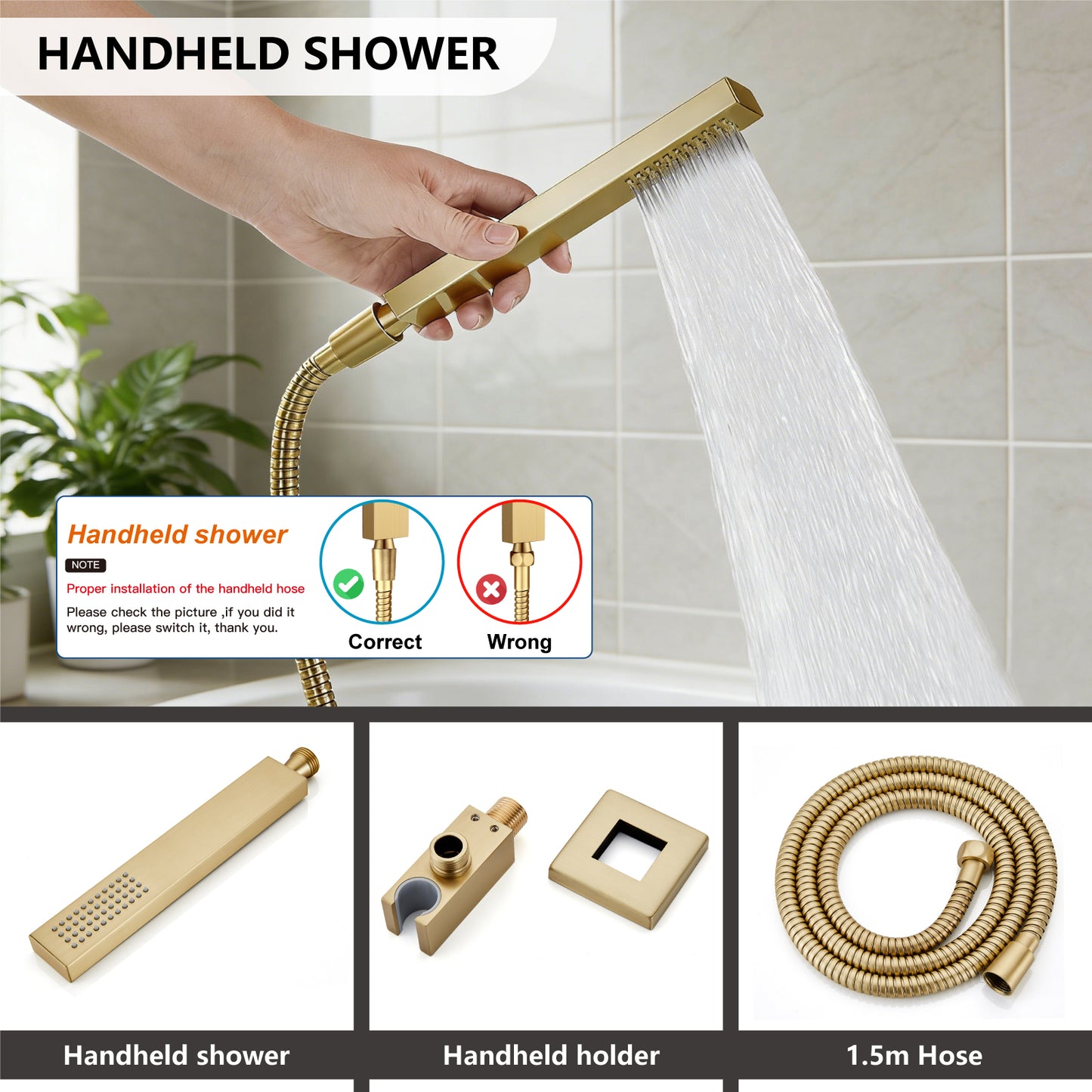 
                  
                    Midanya Rain Shower System Tub Shower Faucet Set 12 Inch Square Rainfall Shower Head with Handheld Sprayer and Waterfall Tub Spout Rough-in Valve Shower Mixer Combo
                  
                