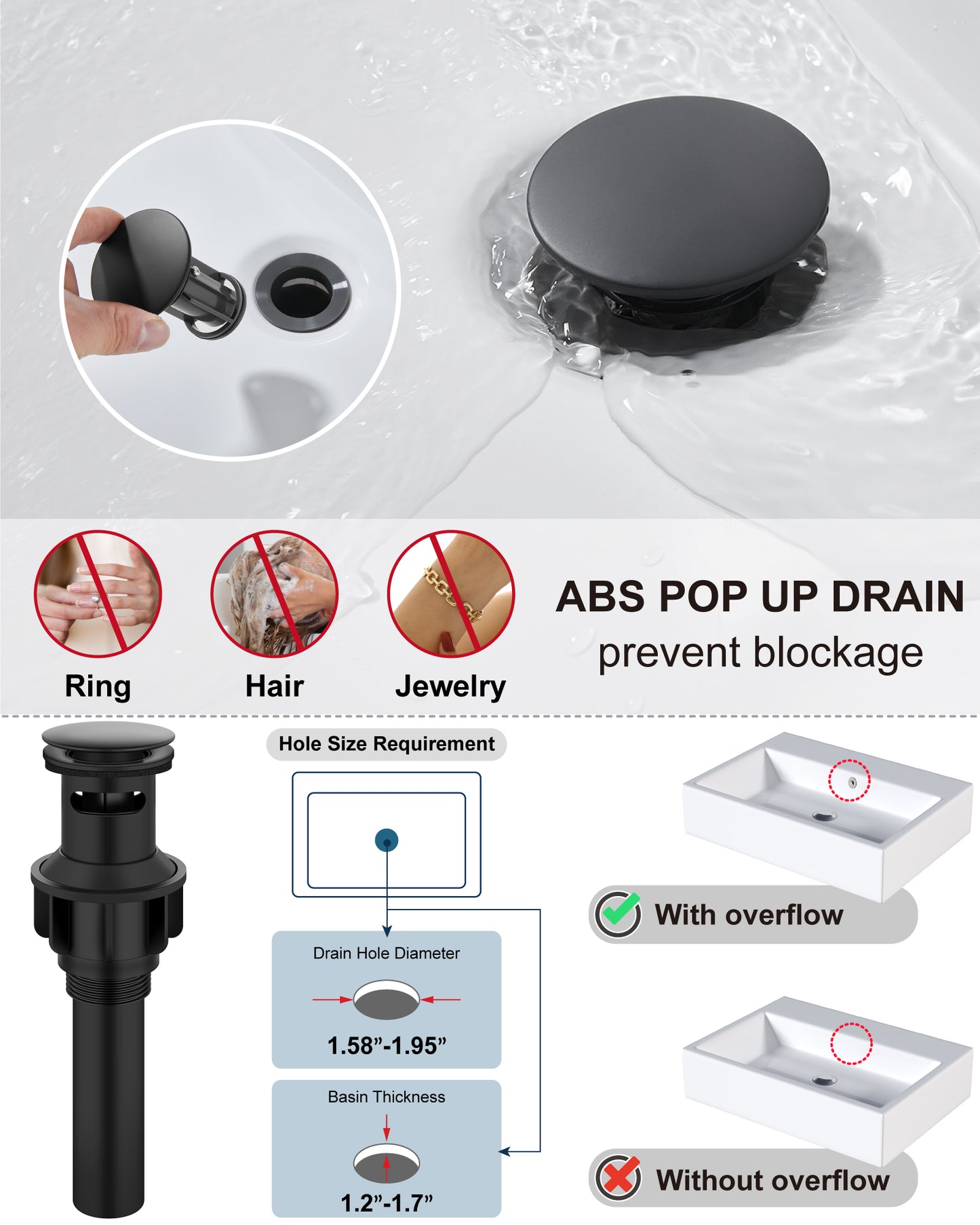 
                  
                    Midanya Bathroom Sink Faucet 1 Hole Single Handle Deck Mount Lavatory Mixer Tap with Cover Plate and Pop-up Drain One Lever Stainless Steel SUS304 Commercial
                  
                