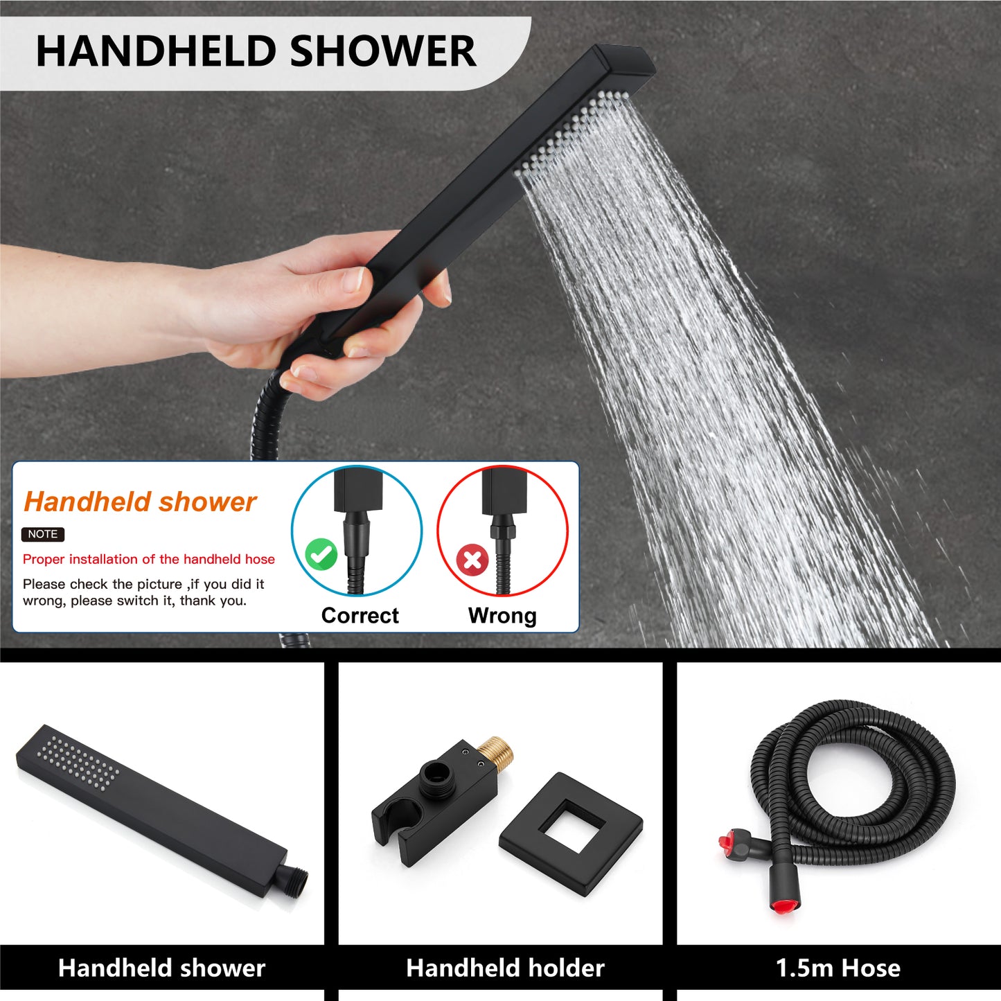 
                  
                    Midanya Rain Shower System with Tub Spout,Tub Shower Faucet Set with 10 inch rainfall Shower Head and Handheld Spray,Wall Mount Tub Shower Combo Rough-in Valve Included
                  
                