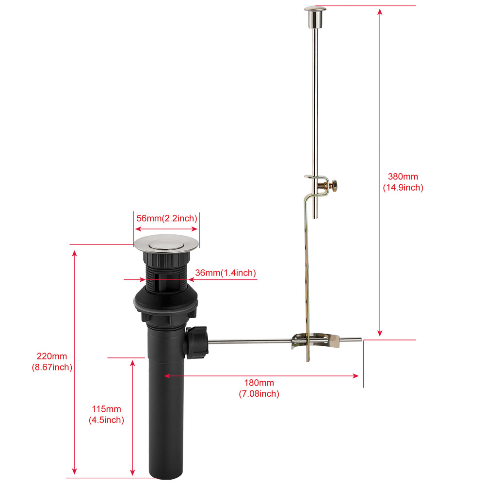 
                  
                    Midanya Sink Drain with Lift Rod, Bathroom Lavatory Kitchen RV Drain Stopper, Drain Stopper Assembly for Bathroom Faucet,Vessel Sink Vanity Drain Assembly with Overflow
                  
                