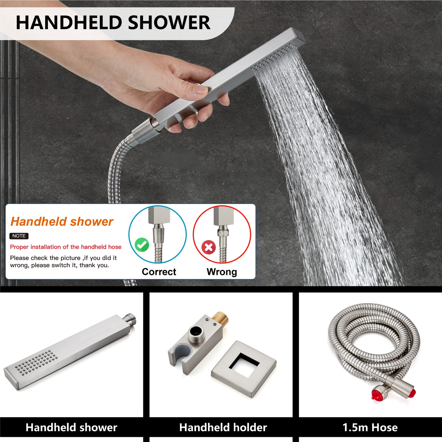 
                  
                    Midanya Rain Shower System with Tub Spout,Tub Shower Faucet Set with 8 inch rainfall Shower Head and Handheld Spray,Wall Mount Tub Shower Combo Rough-in Valve Included
                  
                