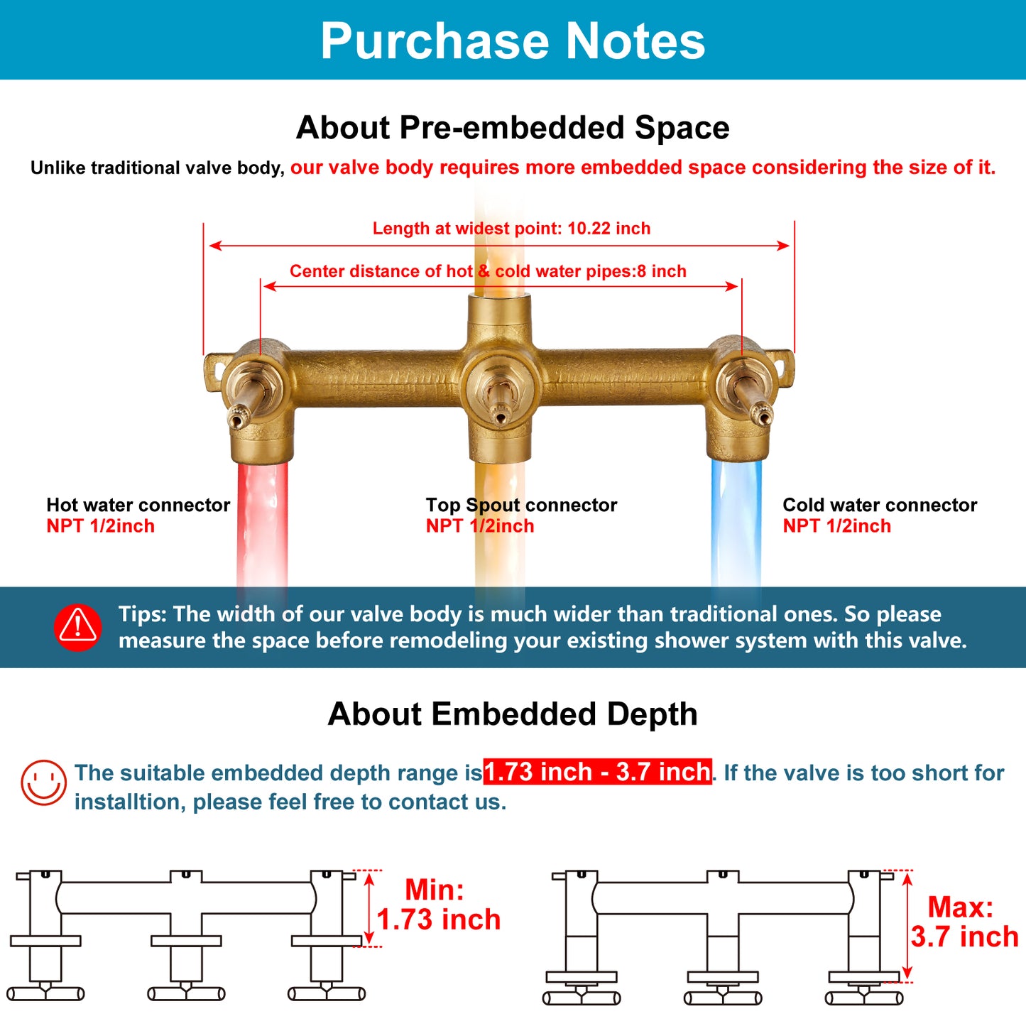 
                  
                    Midanya 3 Handle Tub Shower Faucet with Tub Spout,8-inch Rainfall Bathtub Rain Shower Faucet Set and Rough-in Valve Wall Mount Bathroom Trim Kit Shower System, Round Shower Head
                  
                