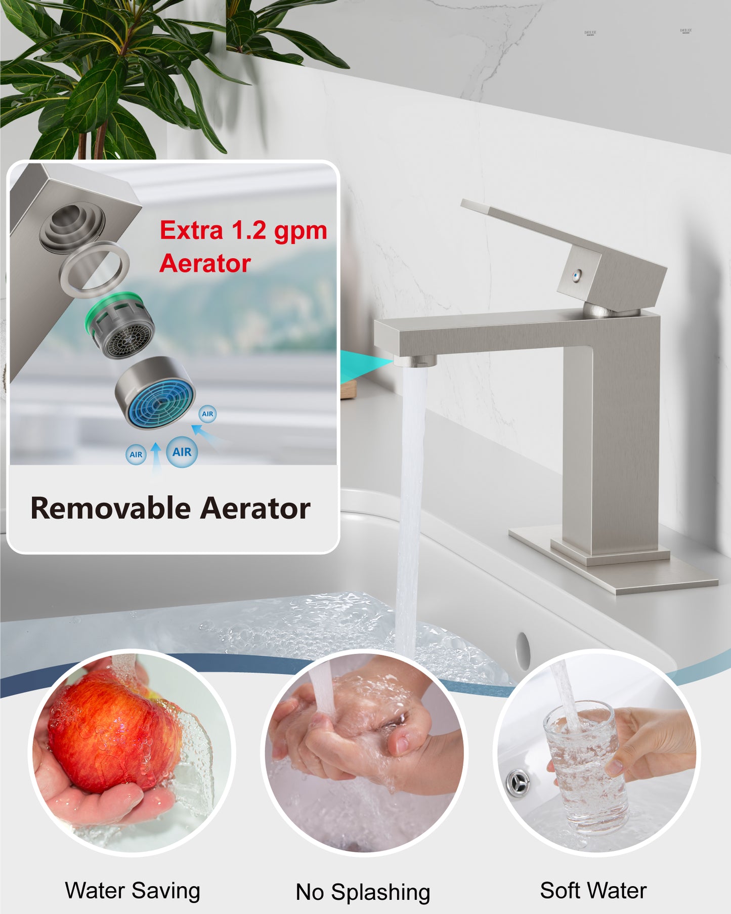 
                  
                    Midanya Bathroom Sink Faucet 1 Hole Single Handle Deck Mount Lavatory Mixer Tap with Cover Plate and Pop-up Drain One Lever Stainless Steel SUS304 Commercial
                  
                