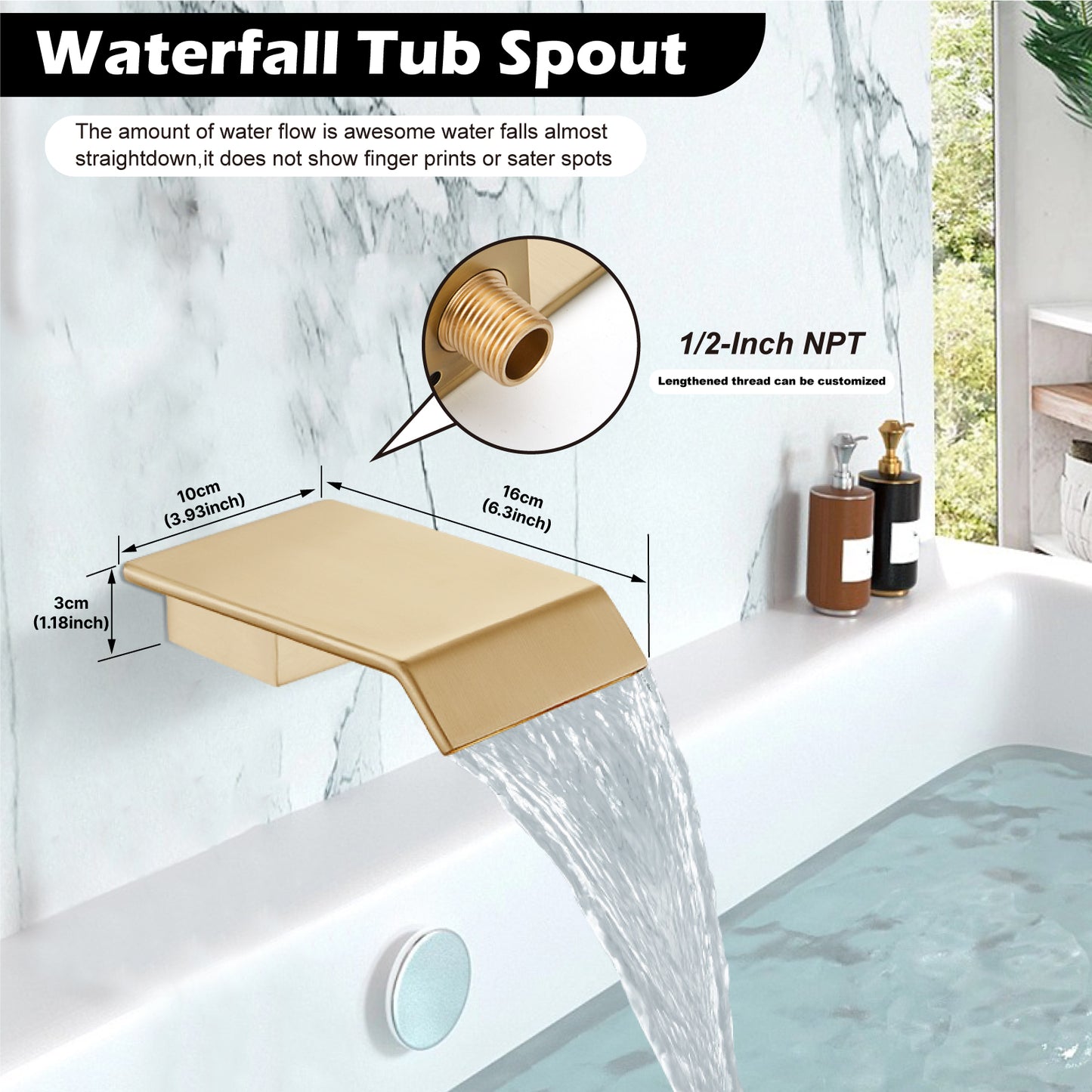 
                  
                    Midanya Rain Shower System with Tub Spout,Tub Shower Faucet Set with 10 inch rainfall Shower Head and Handheld Spray,Wall Mount Tub Shower Combo Rough-in Valve Included
                  
                